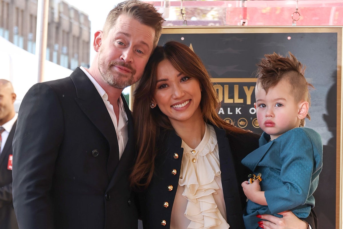 Macaulay Culkin and Brenda Song bring their children to his Walk of Fame ceremony
