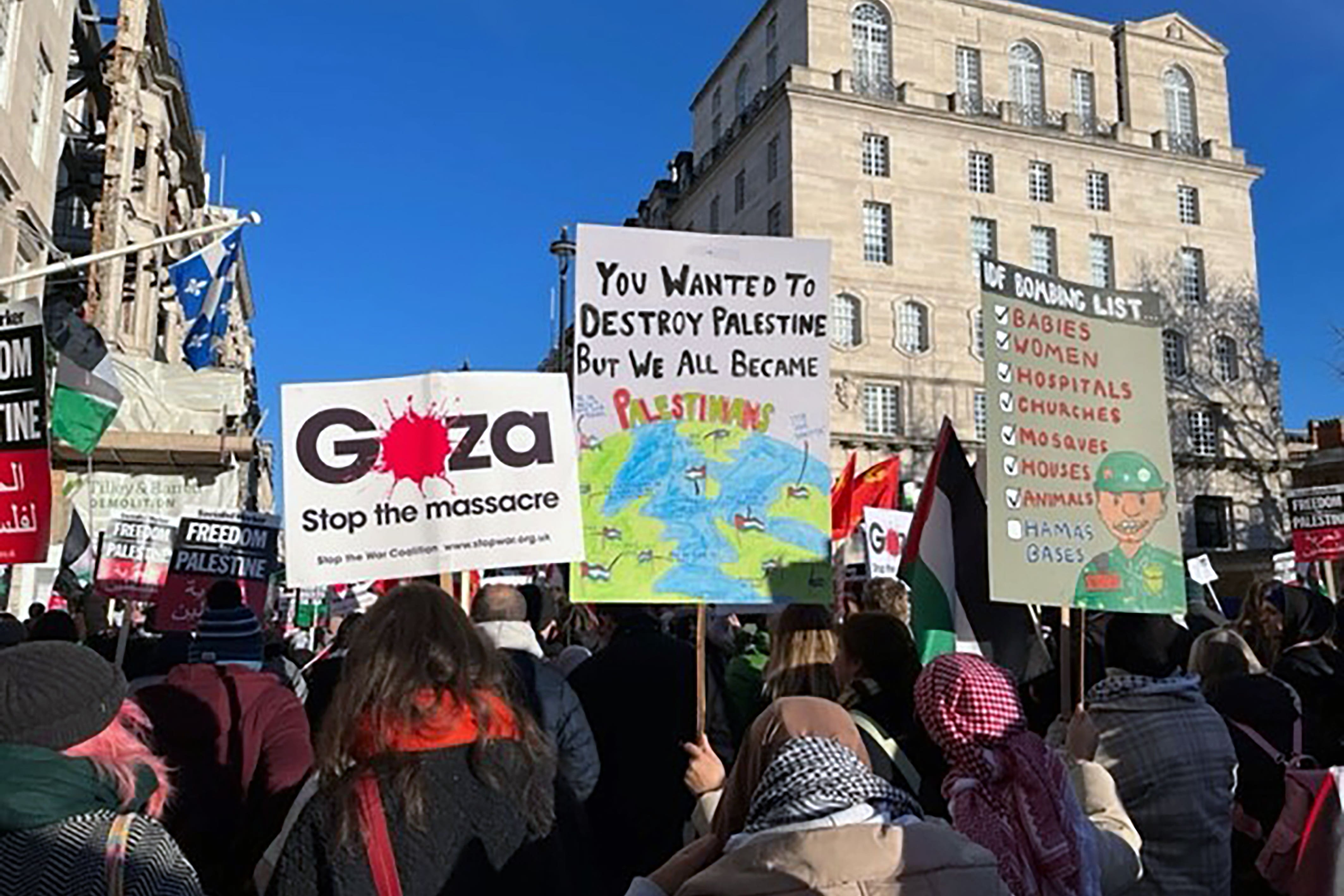 People take part in the National March for Palestine (Harry Stedman/PA)