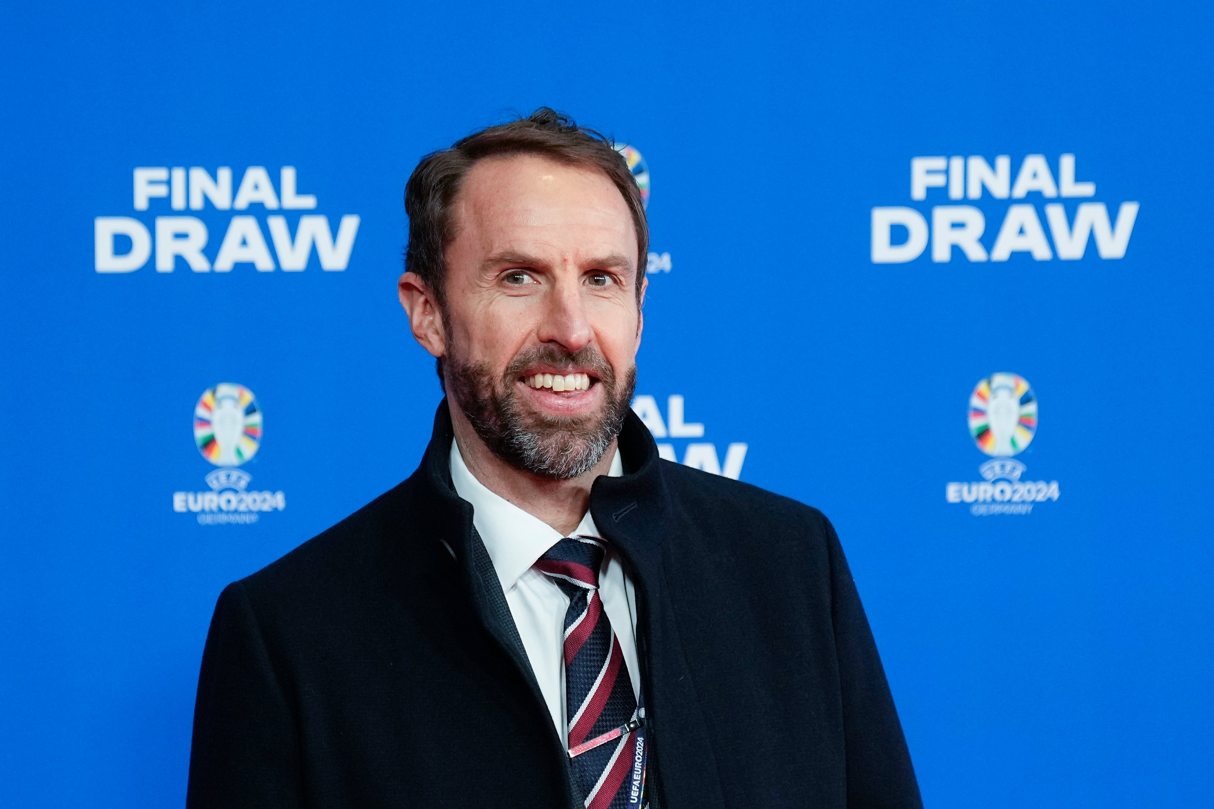 England's head coach Gareth Southgate arrives for the draw