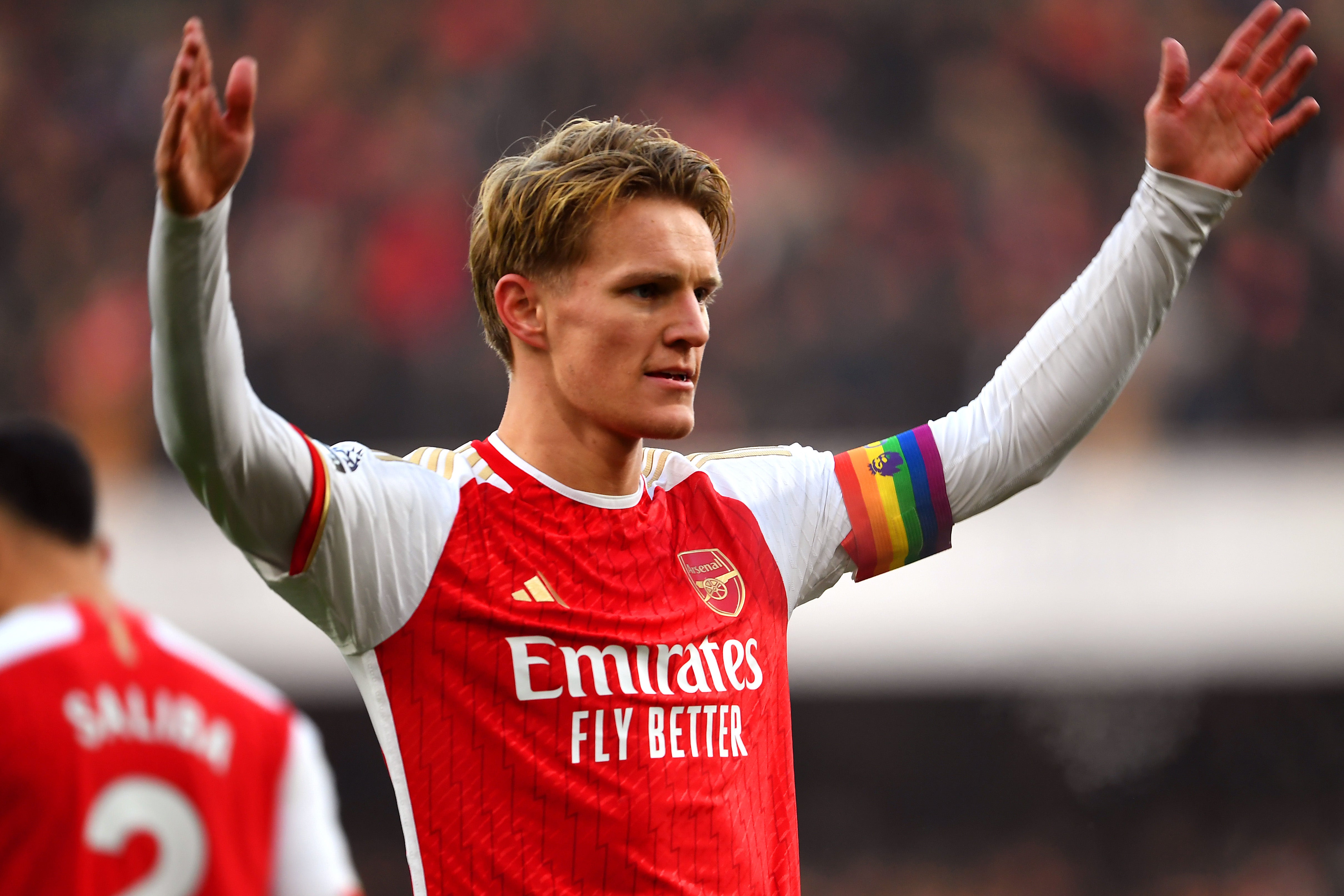 Martin Odegaard scored Arsenal’s second at the Emirates