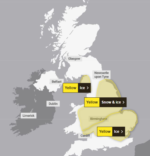 <p>Weather warnings are in place across large swathes of the UK</p>