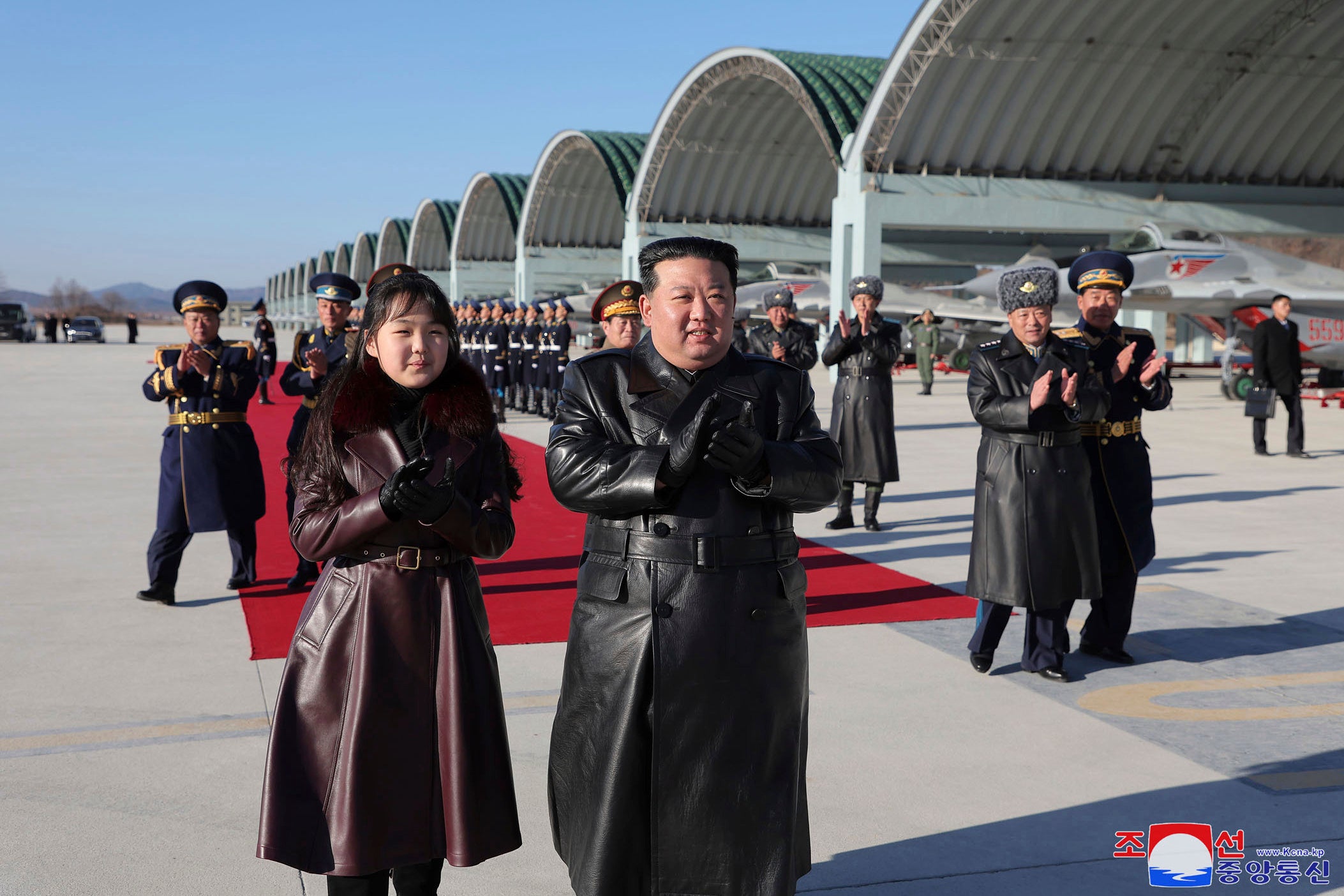 North Korean leader Kim Jong-un and his daughter visit an air force command post to commemorate what the country calls the ‘Day of Airmen’