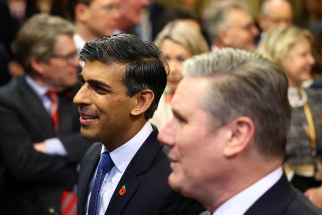 Prime Minister Rishi Sunak and Labour leader Sir Keir Starmer both declined to commit to the continuation of the triple lock (Hannah McKay/PA)