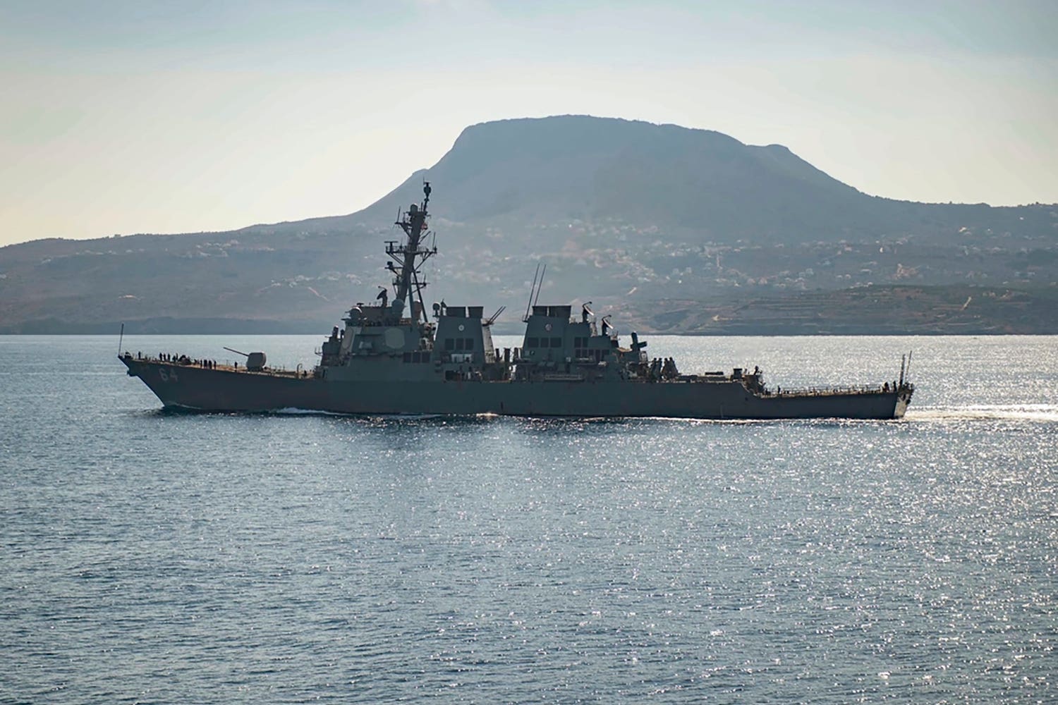 The guided-missile destroyer USS Carney intervened to protect commercial ships under attack by Houthi drones