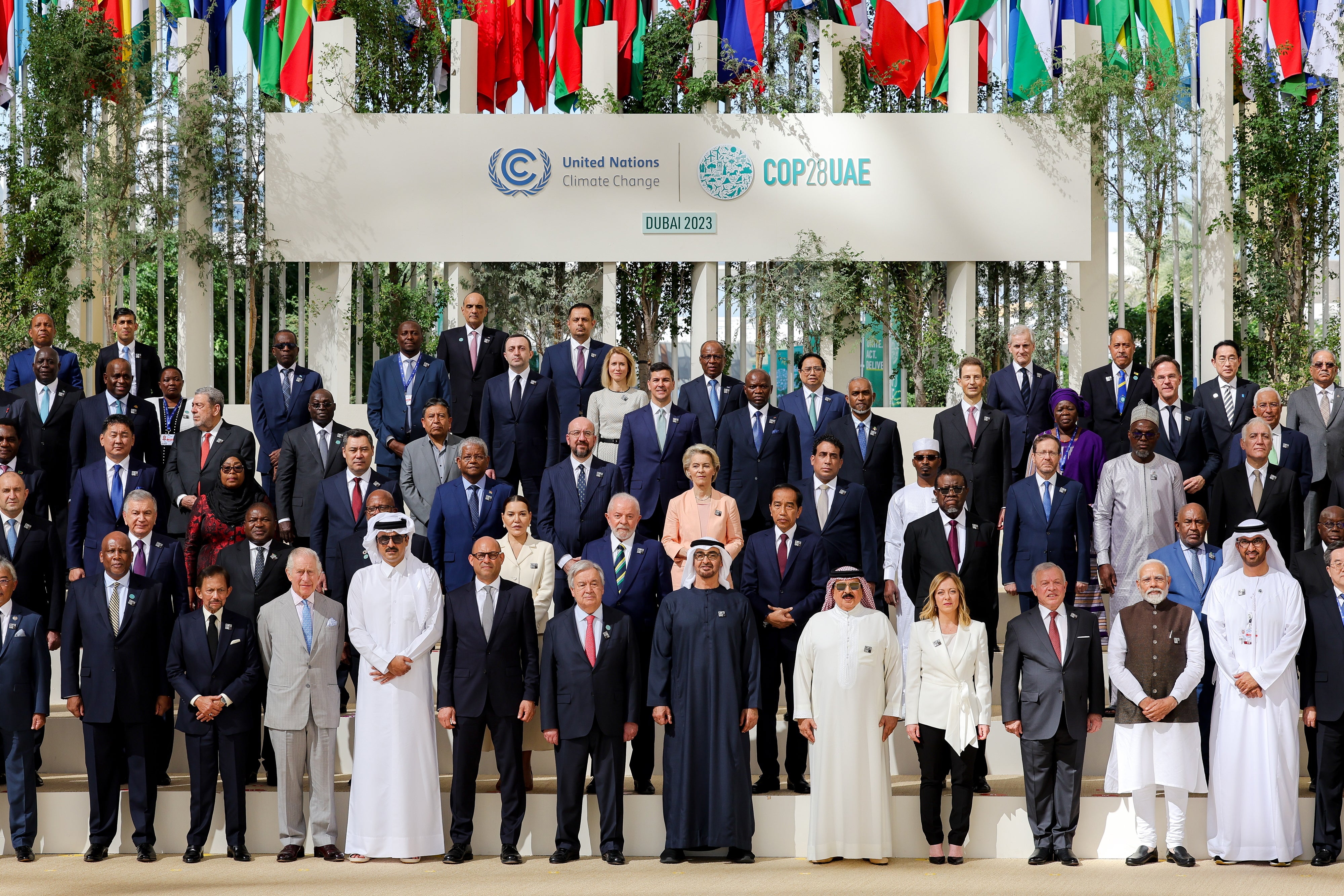 Leaders posing during a ‘family photo’ at Cop28. It makes clear that women are not adequately represented at the highest levels of global leadership