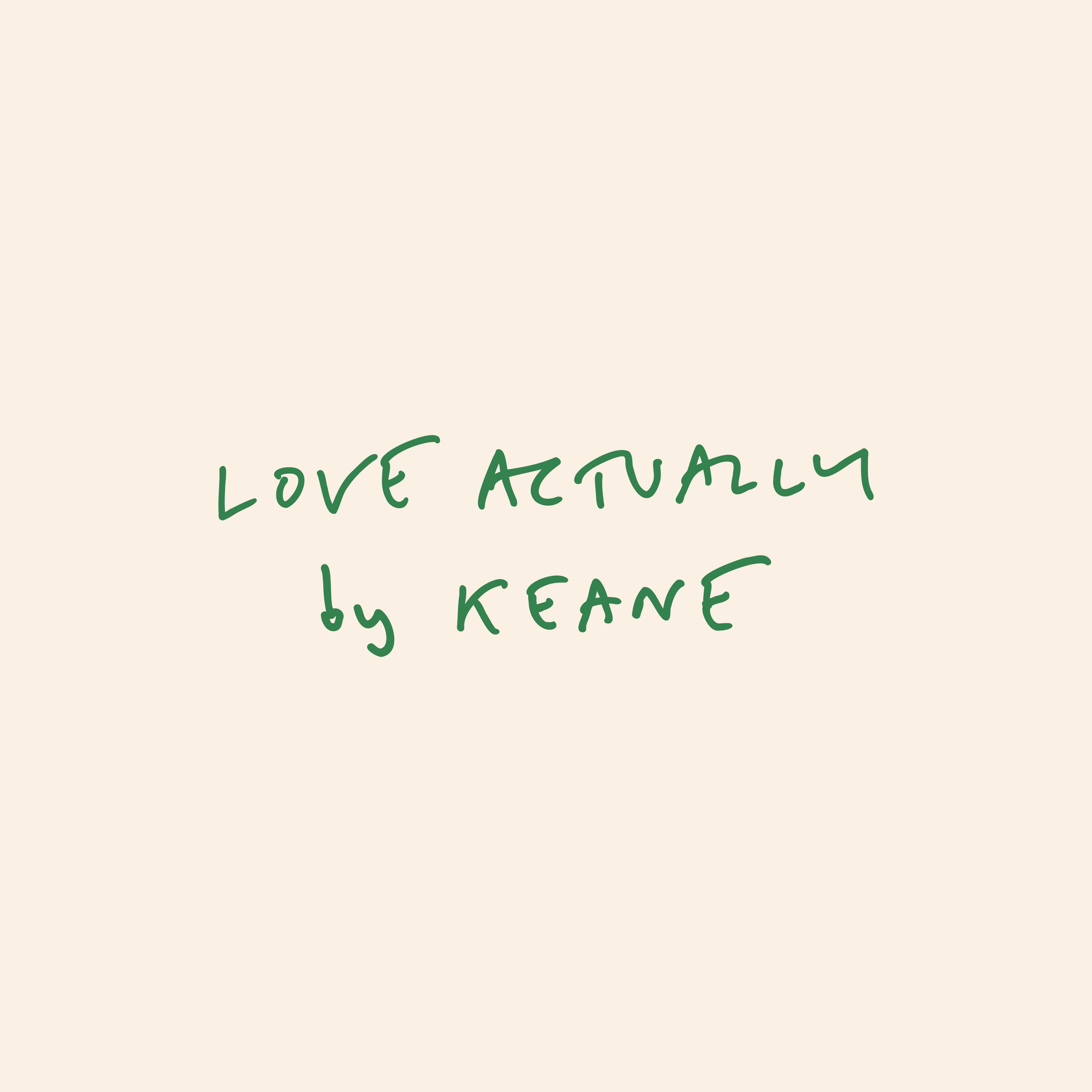 Cover art for Keane’s single, ‘Love Actually'