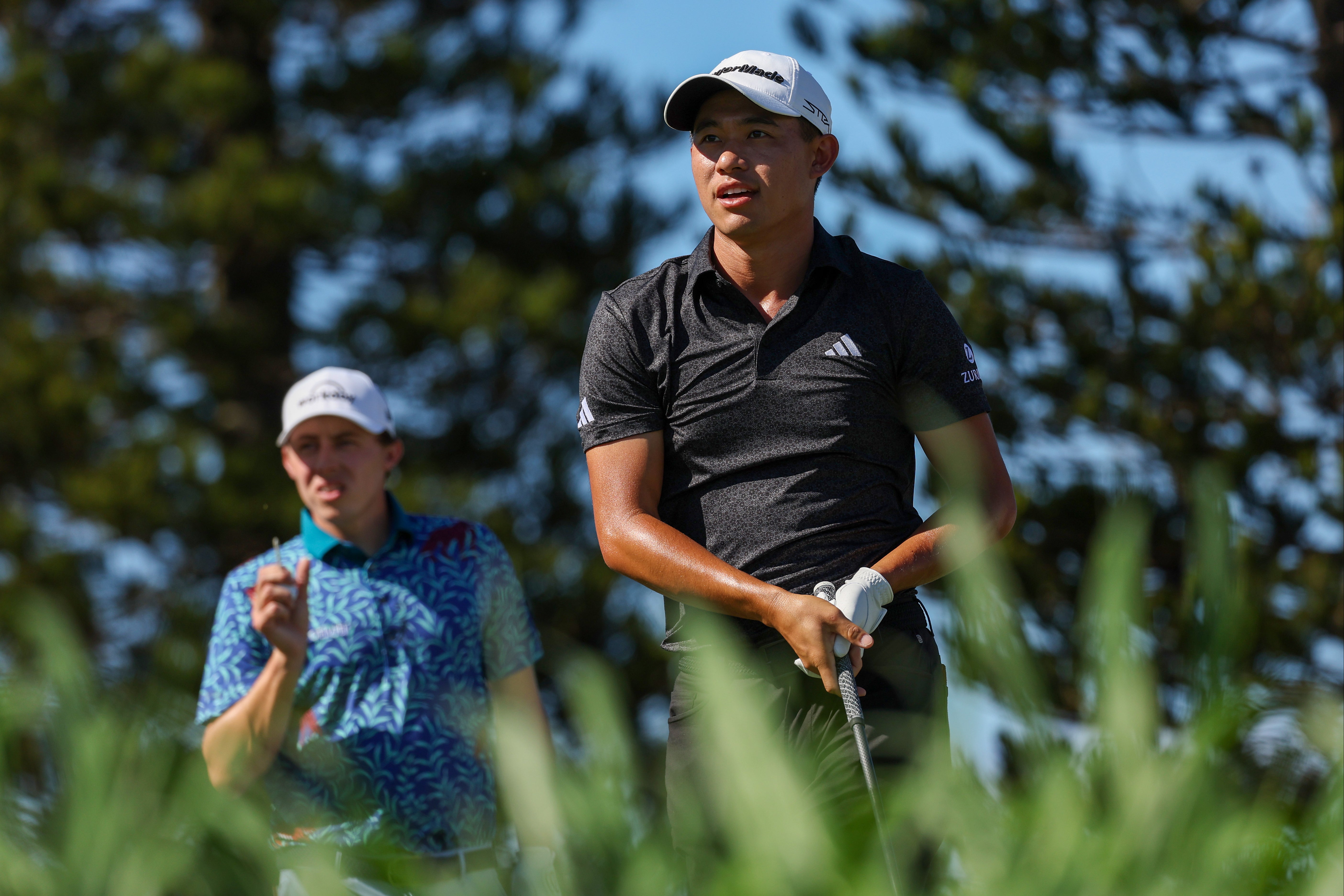 Collin Morikawa was penalised after Matt Fitzpatrick queried an intervention from the American’s caddie