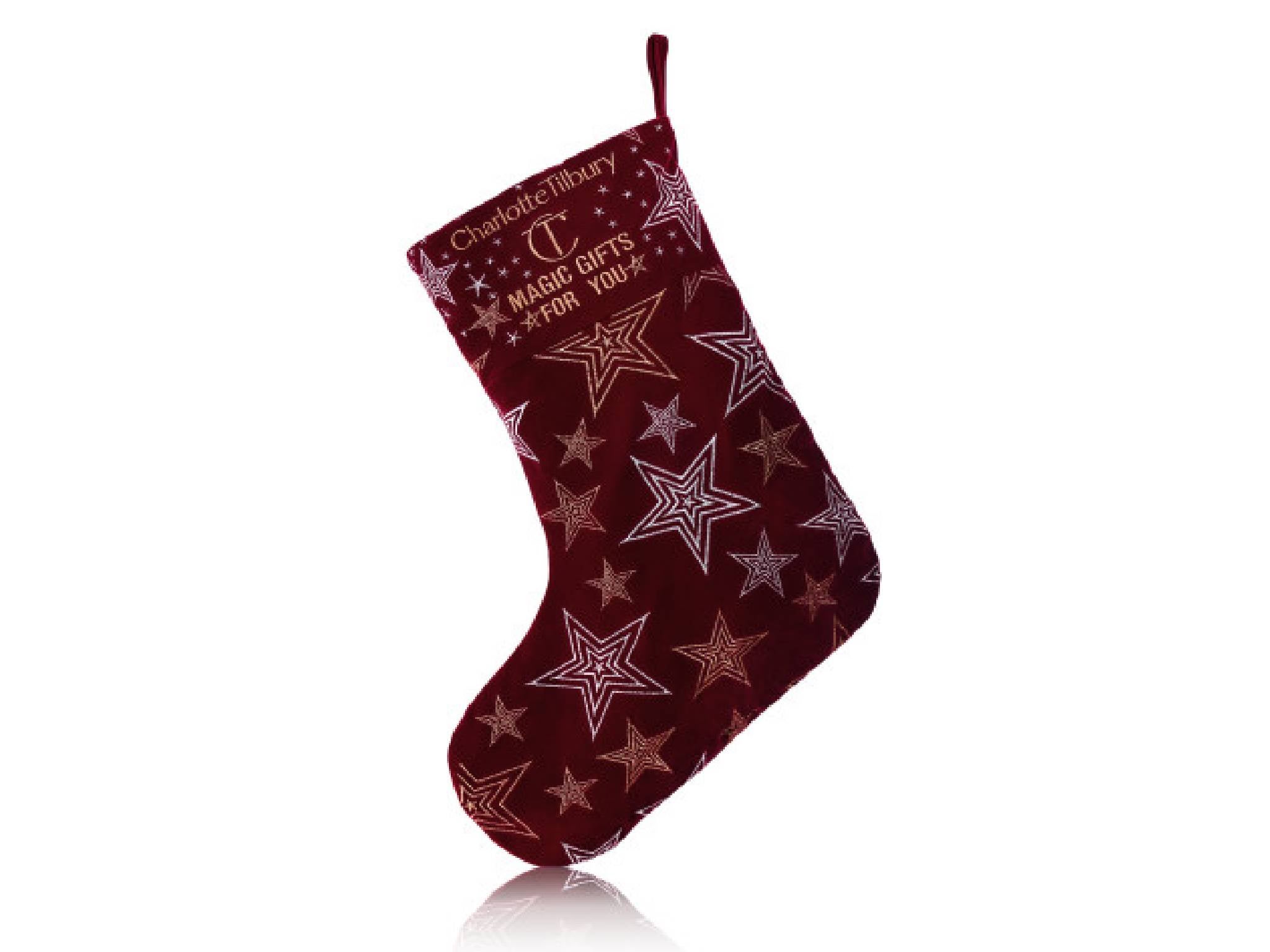 Charlotte Tilbury velvet gift stocking 