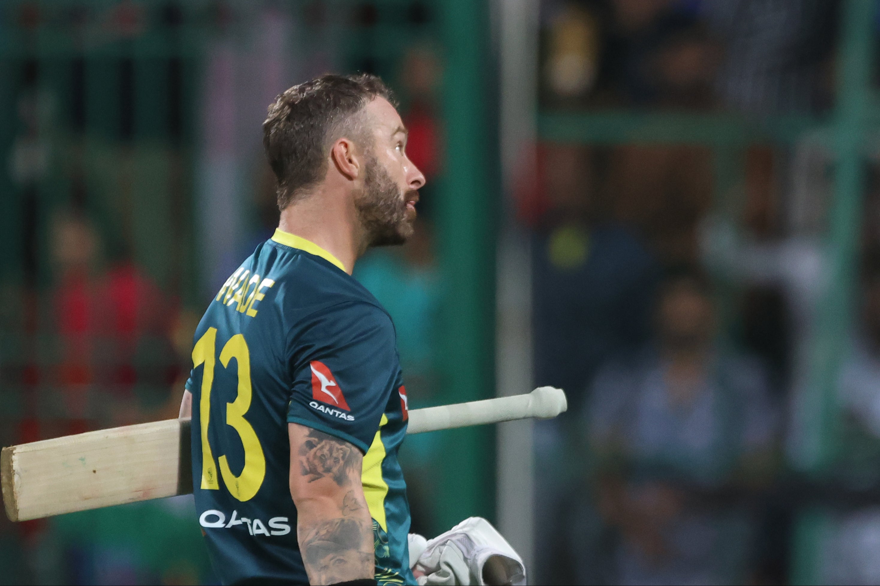 <p>Matthew Wade was left frustrated after an umpiring call went against Australia </p>