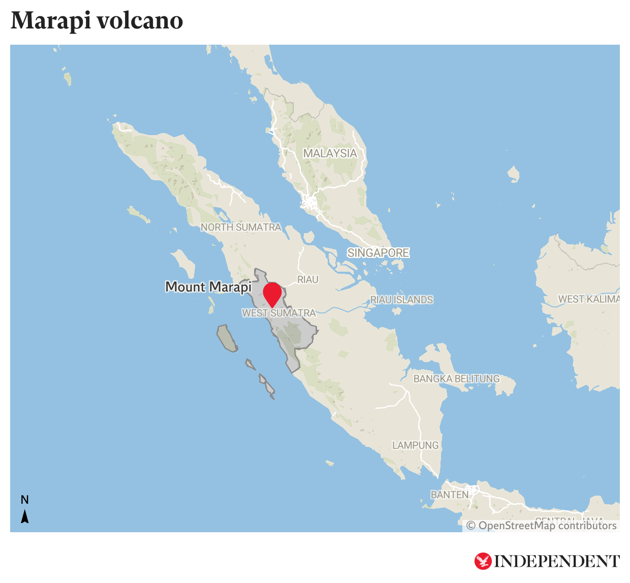The Marapi Volcano in West Sumatra, Indonesia