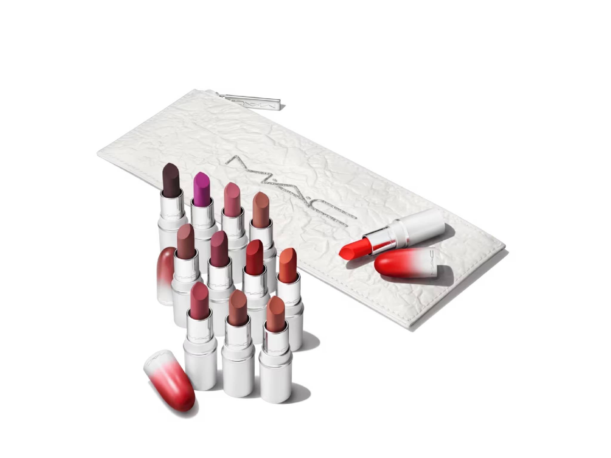Mac lips by the dozen mini powder kiss lipstick kit 