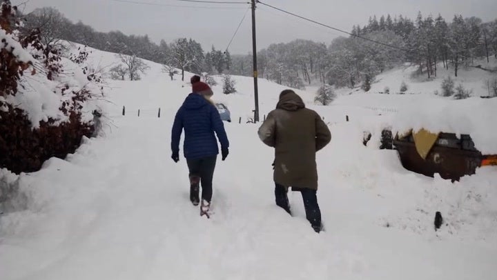 <p>‘Unprecedented’ snowfall causes chaos in Cumbria with schools shut and homes without power.</p>