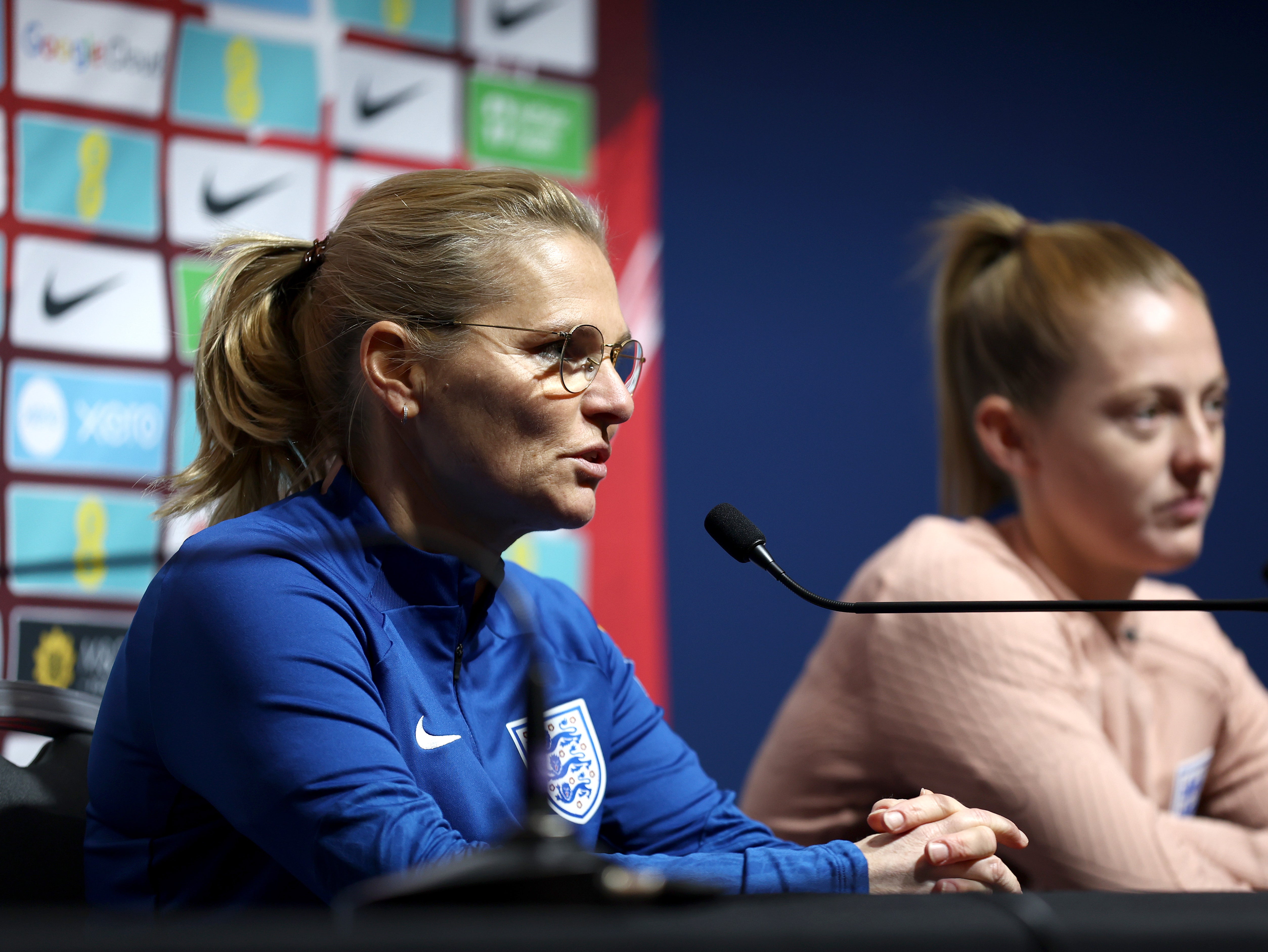 Sarina Wiegman speaks at Hampden ahead of England’s Nations League decider