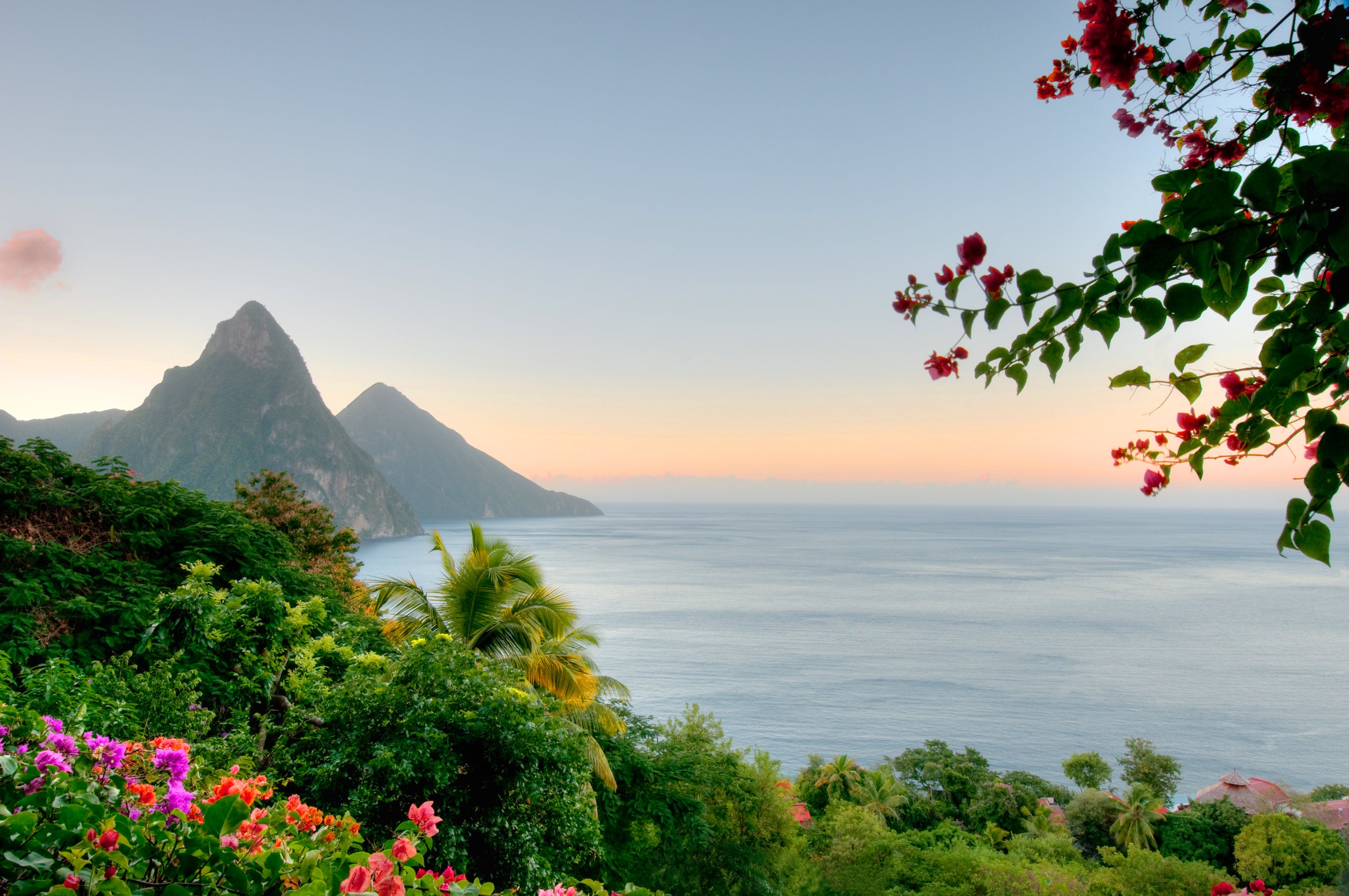 St Lucia’s tropical climate welcomes a balmy but bearable 29C in February