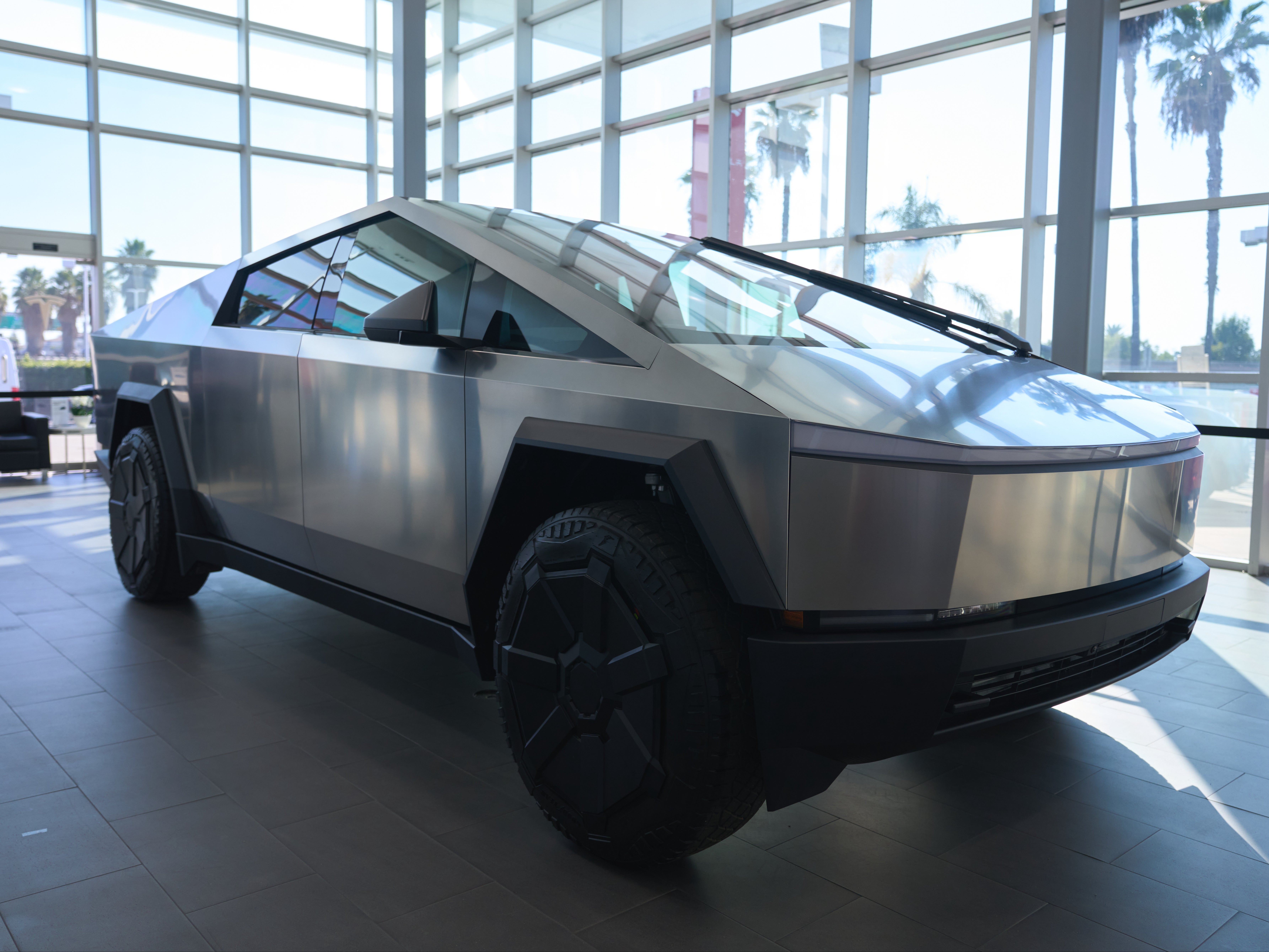 A Tesla Cybertruck on display in California, December 2023