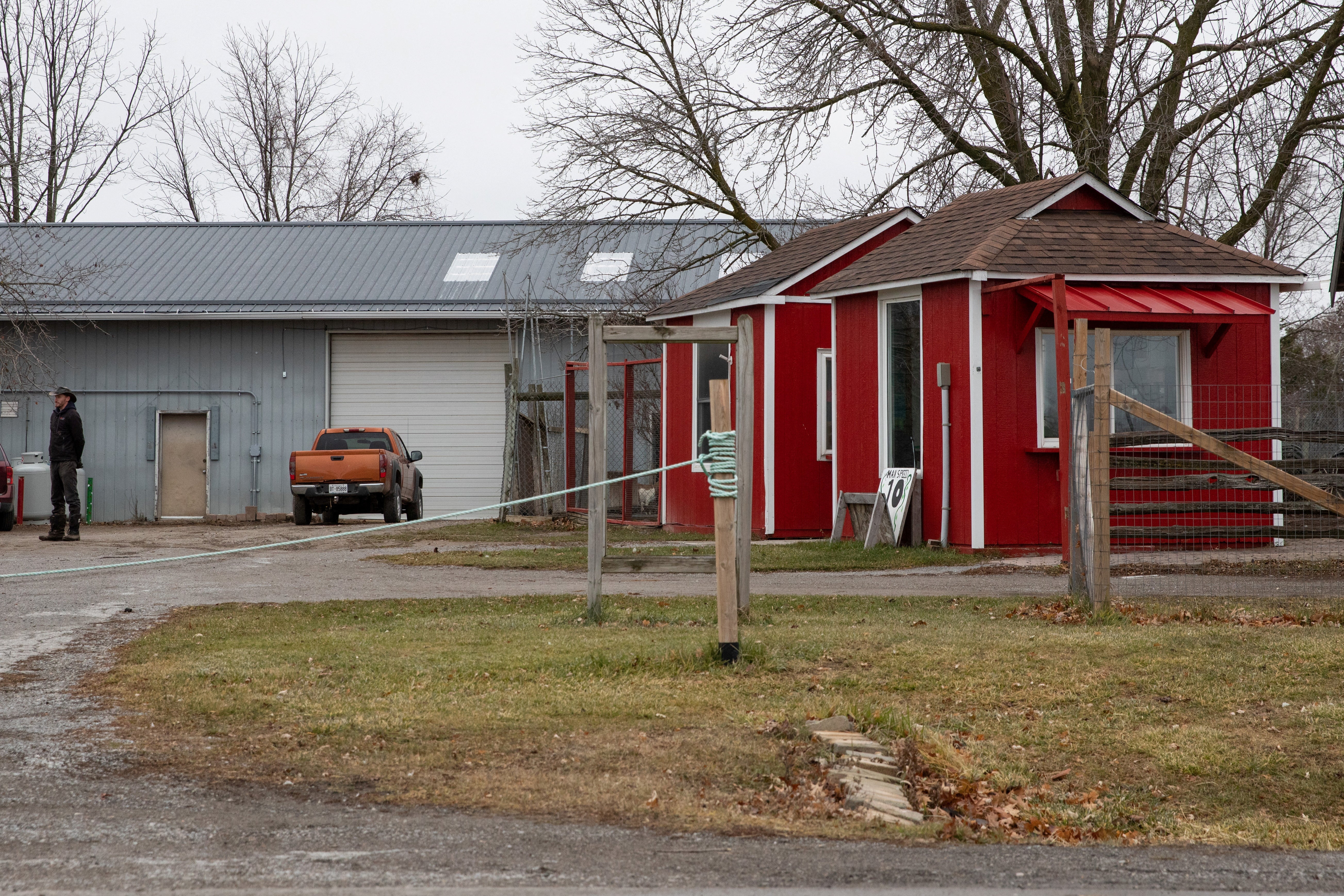 The entrance of the Oshawa Zoo & Fun Farm, closed for the season, is seen after an escaped kangaroo was recaptured by police and is now recuperating at the facility