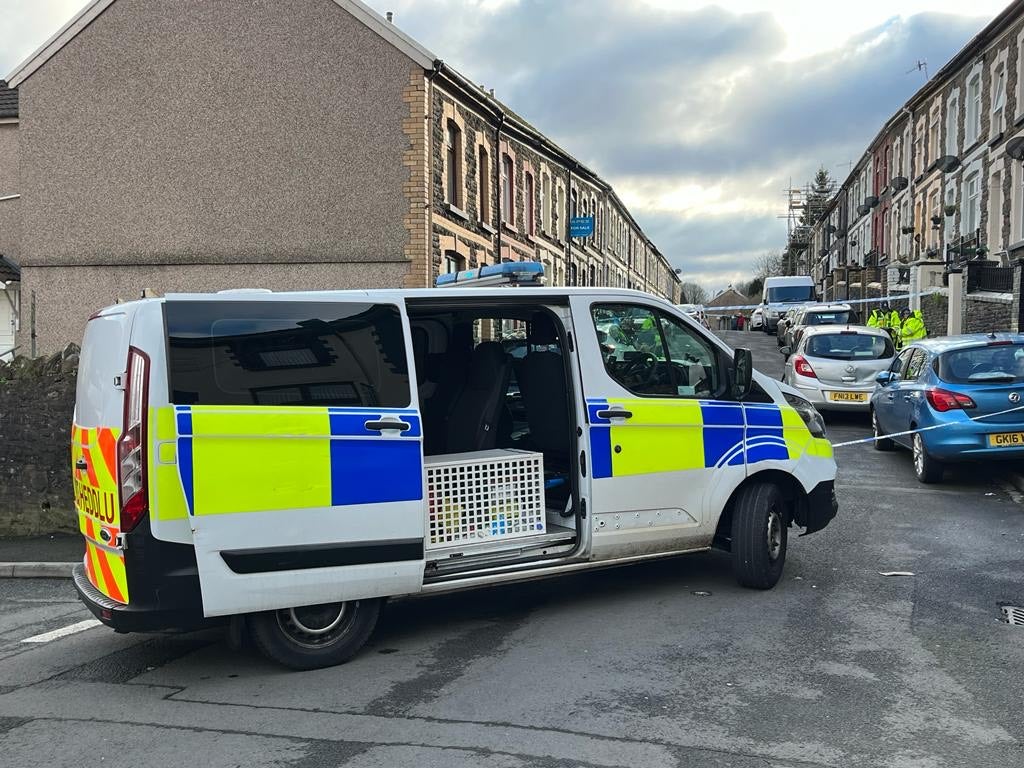 There is a heavy police presence in the village of Aberfan after what is being described as a serious assault