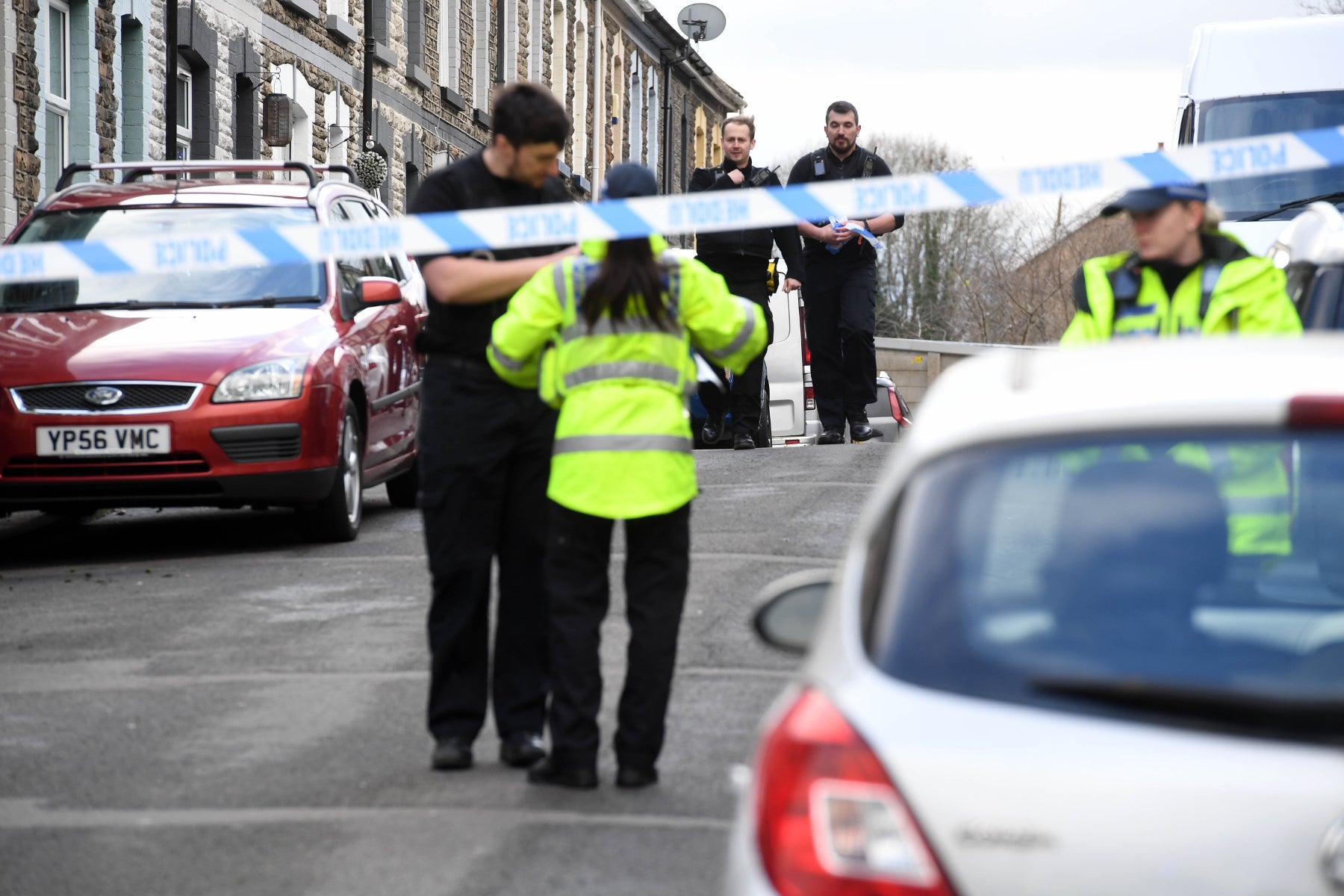 Police at the scene of an alleged assault on Coronation place