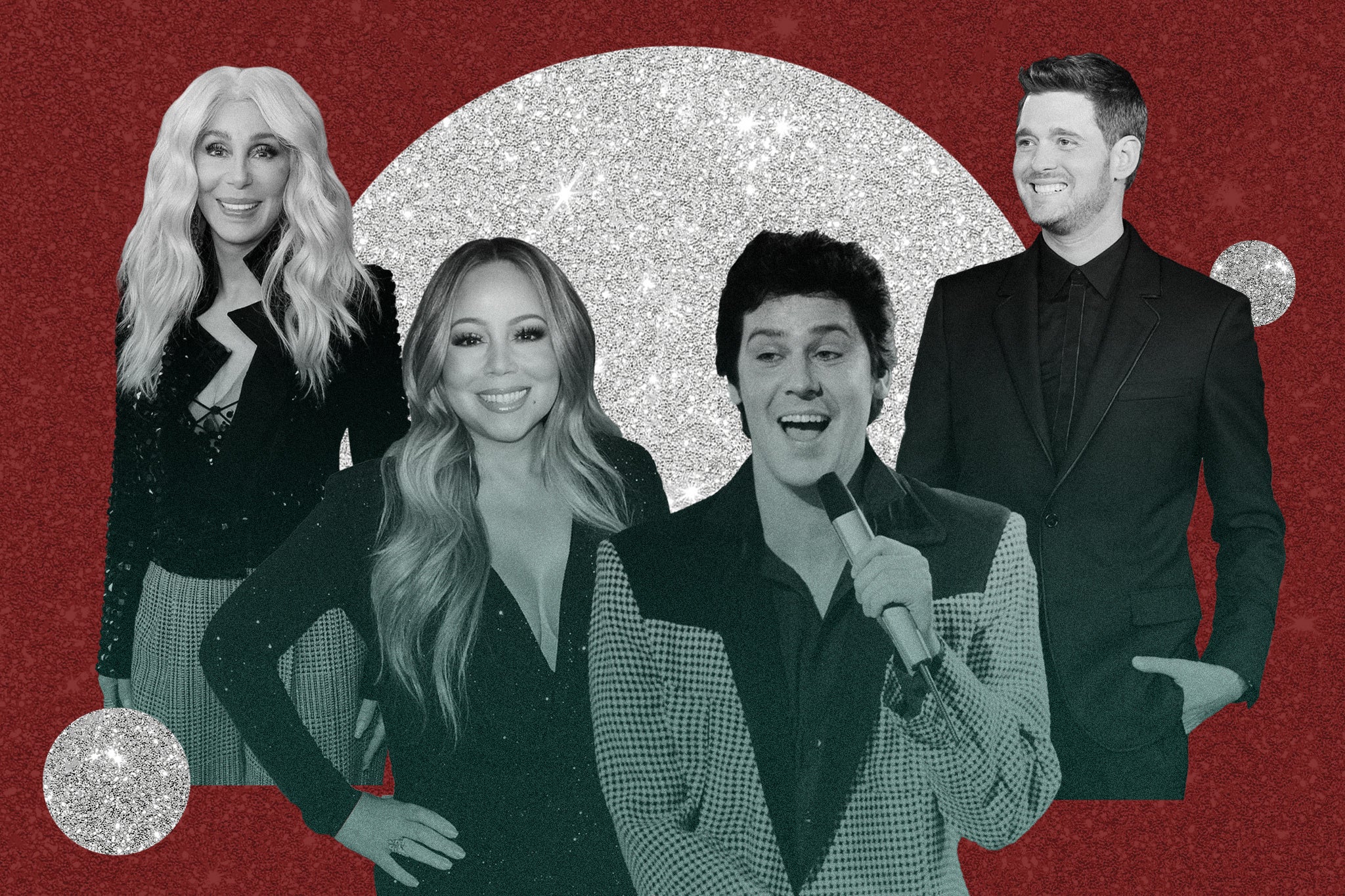 Festive: Cher, Mariah Carey, Shakin’ Stevens and Michael Bublé are among the stars who’ve released Christmas albums