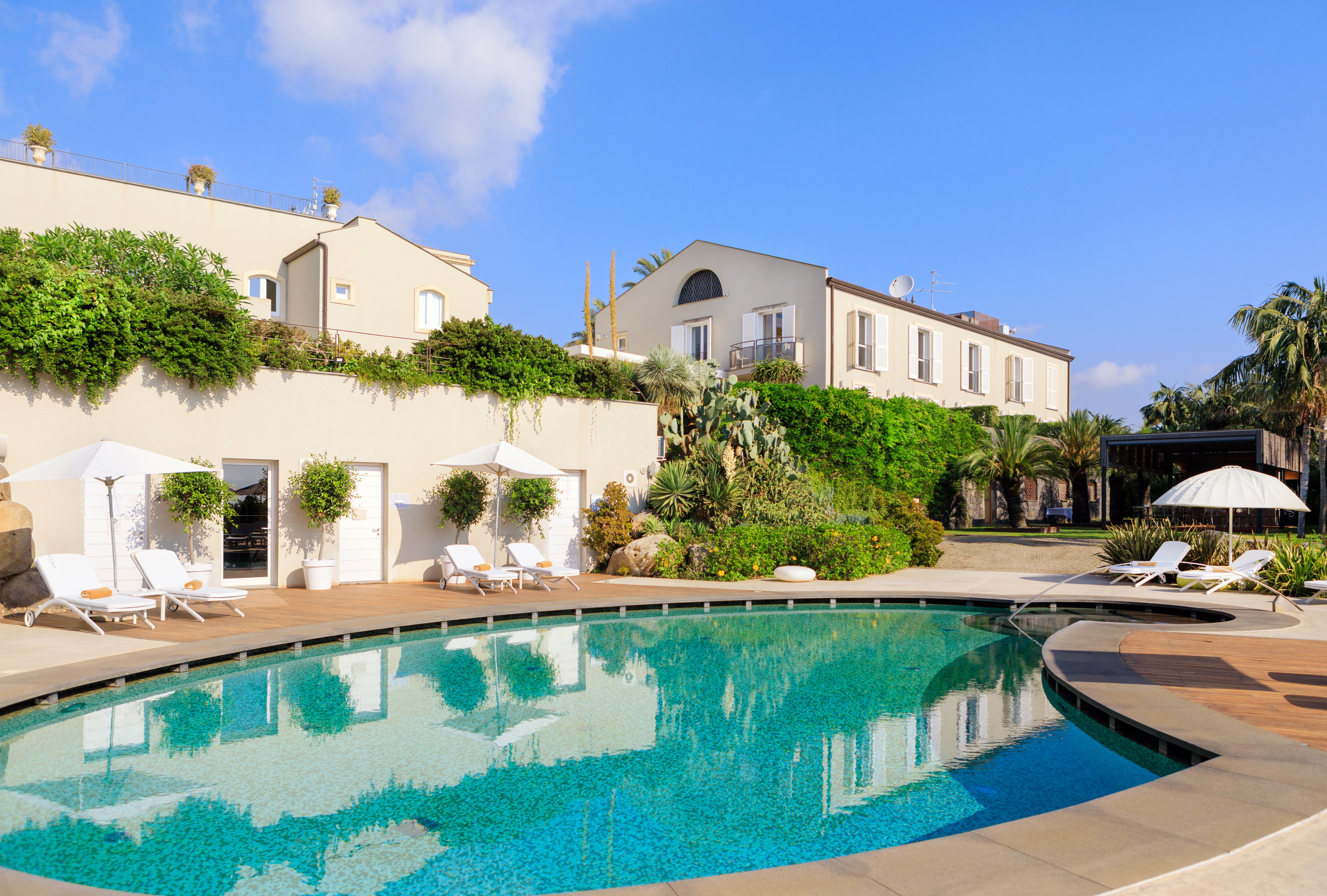 The pool at Donna Carmela is open 24 hours a day and through winter