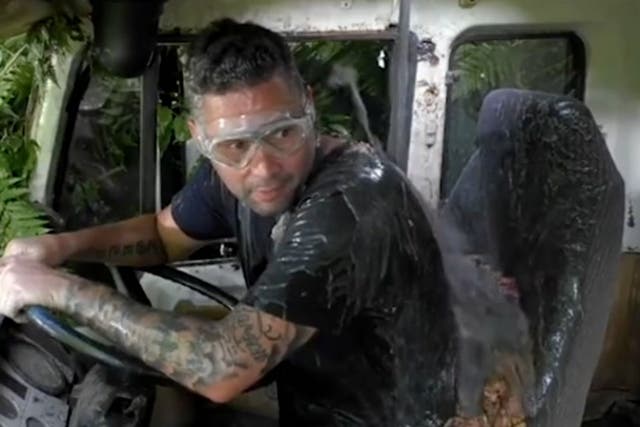 <p>I’m A Celeb first look: Tony Bellew gets covered in fish guts as he joins Marvin Humes and Nick Pickard in Critter Mixer trial.</p>