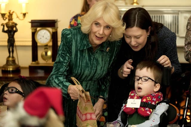 Camilla helped decorate the Christmas tree at Clarence House (PA)