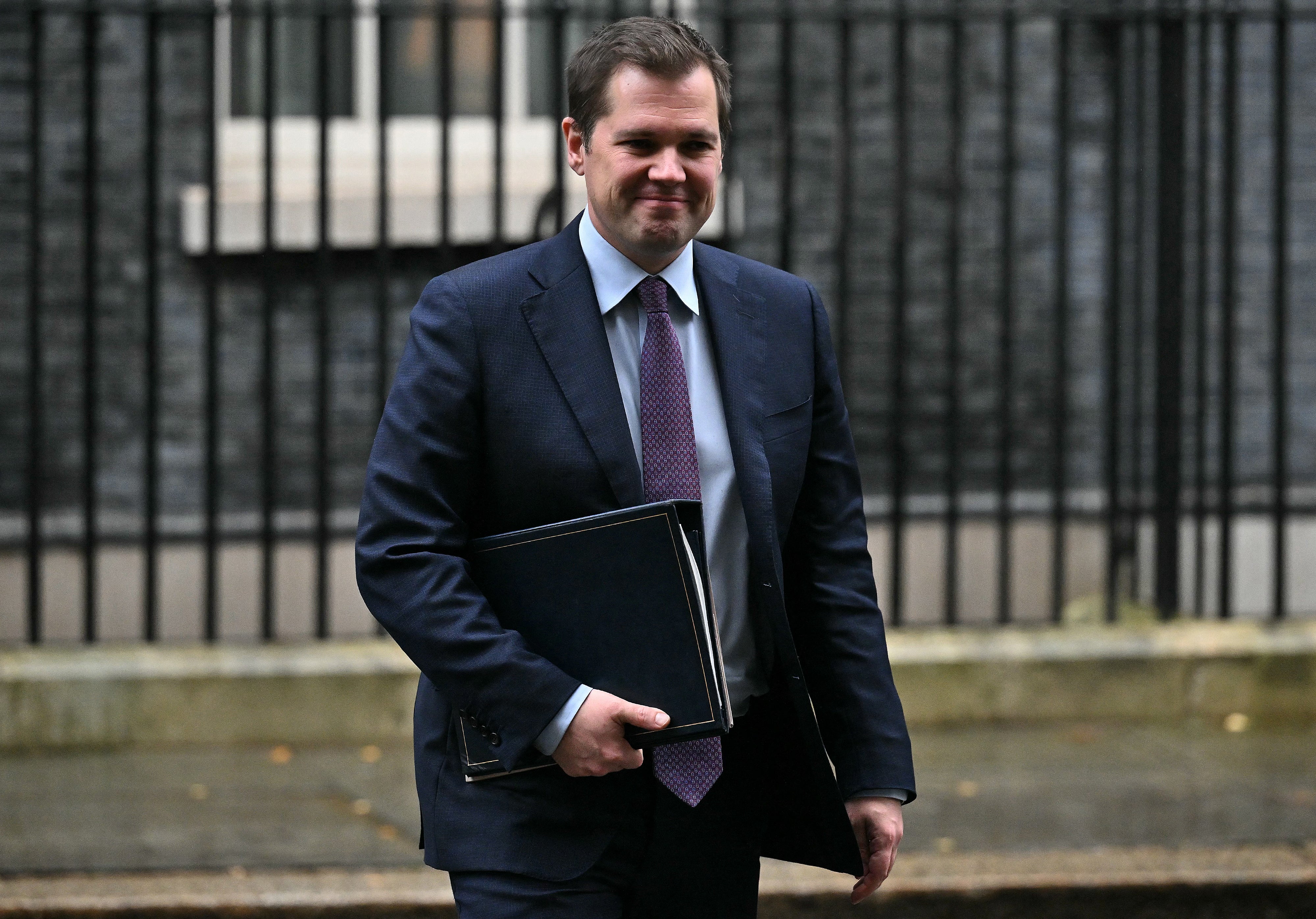 Robert Jenrick, who has quit as immigration minister, in Downing Street
