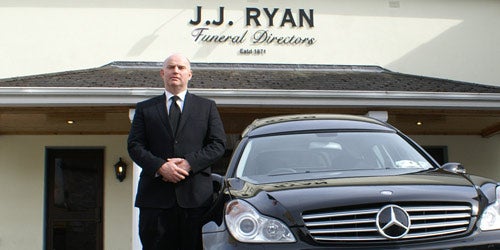 Mr Ryan with his hearse