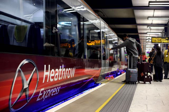 <p>The Aslef strike means the frequency of the Heathrow Express will be halved from four trains an hour to two on Thursday </p>