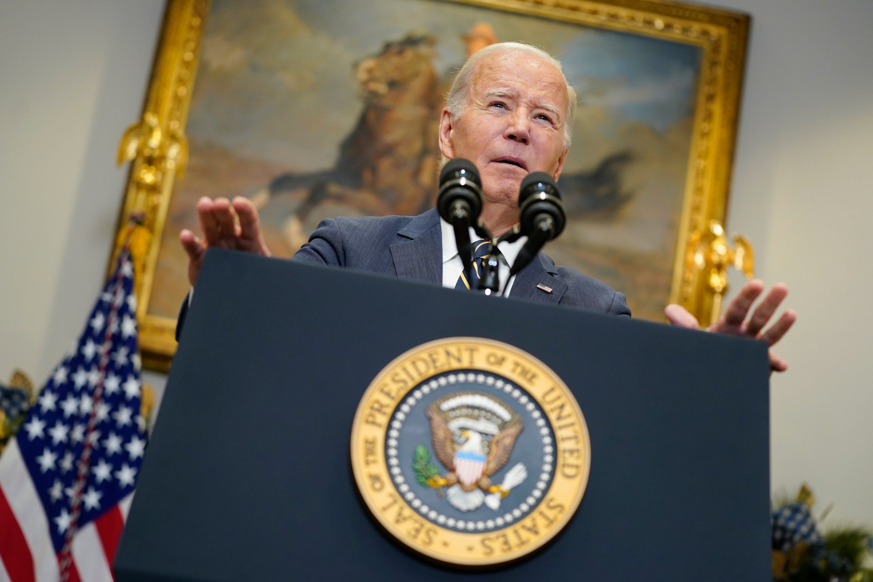 Joe Biden condemned recent gun violence in Las Vegas and Texas