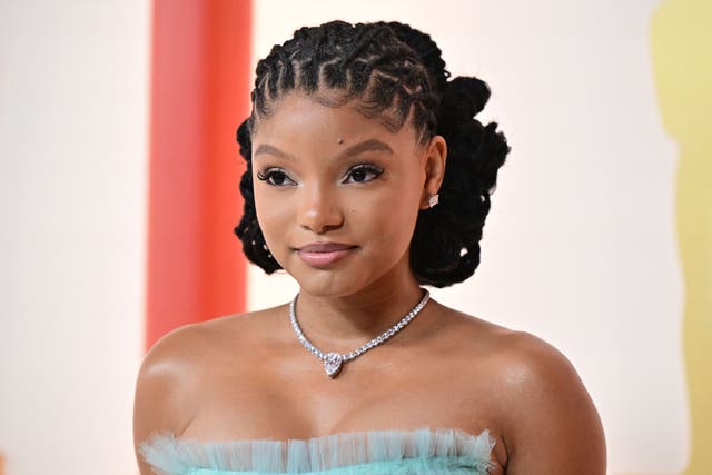 <p>US singer and actress Halle Bailey attends the 95th Annual Academy Awards at the Dolby Theatre in Hollywood</p>