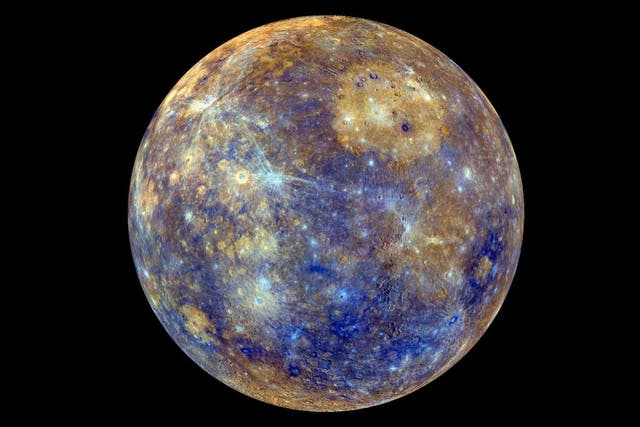<p>A view of the planet Mercury </p>