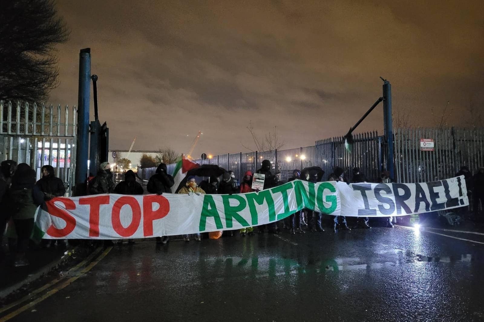 Campaigners are staging a blockade at BAE Systems in Glasgow (Hassan Ghani/PA)