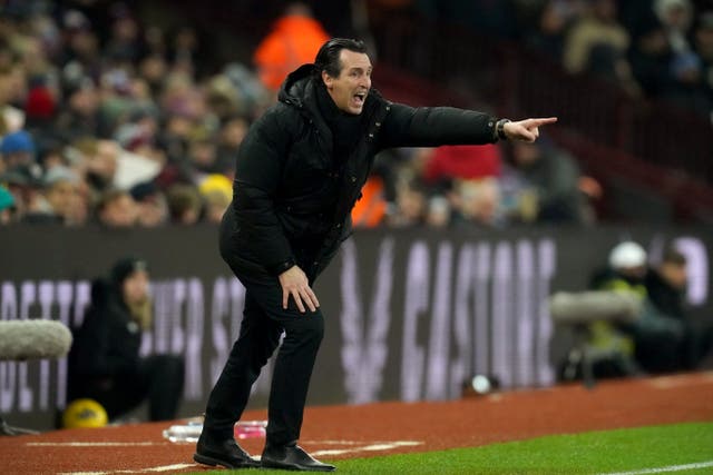 Aston Villa manager Unai Emery on the touchline during the Premier League match at Villa Park, Birmingham. Picture date: Wednesday December 6, 2023.