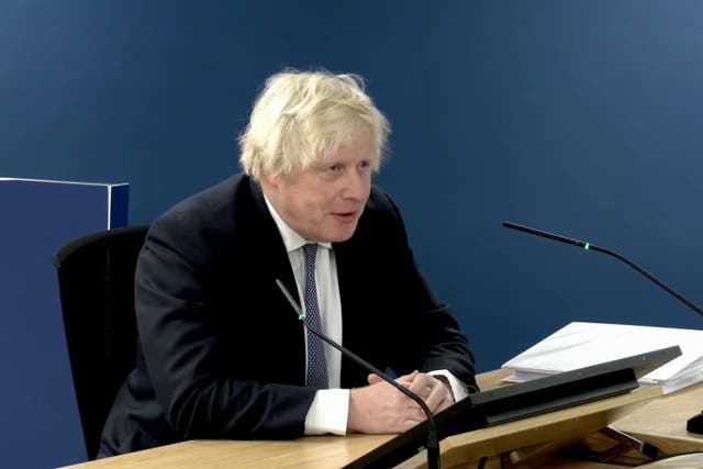 <p>Boris Johnson said that he did not back a ‘let it rip’ strategy (UK Covid-19 Inquiry/PA)</p>