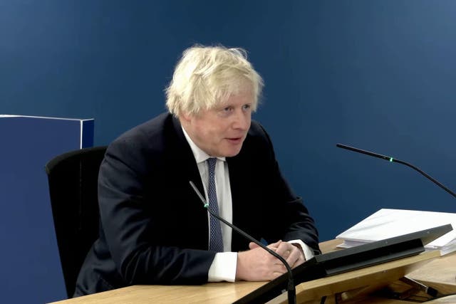 <p>Boris Johnson faced a second day of questioning at the Covid-19 inquiry</p>