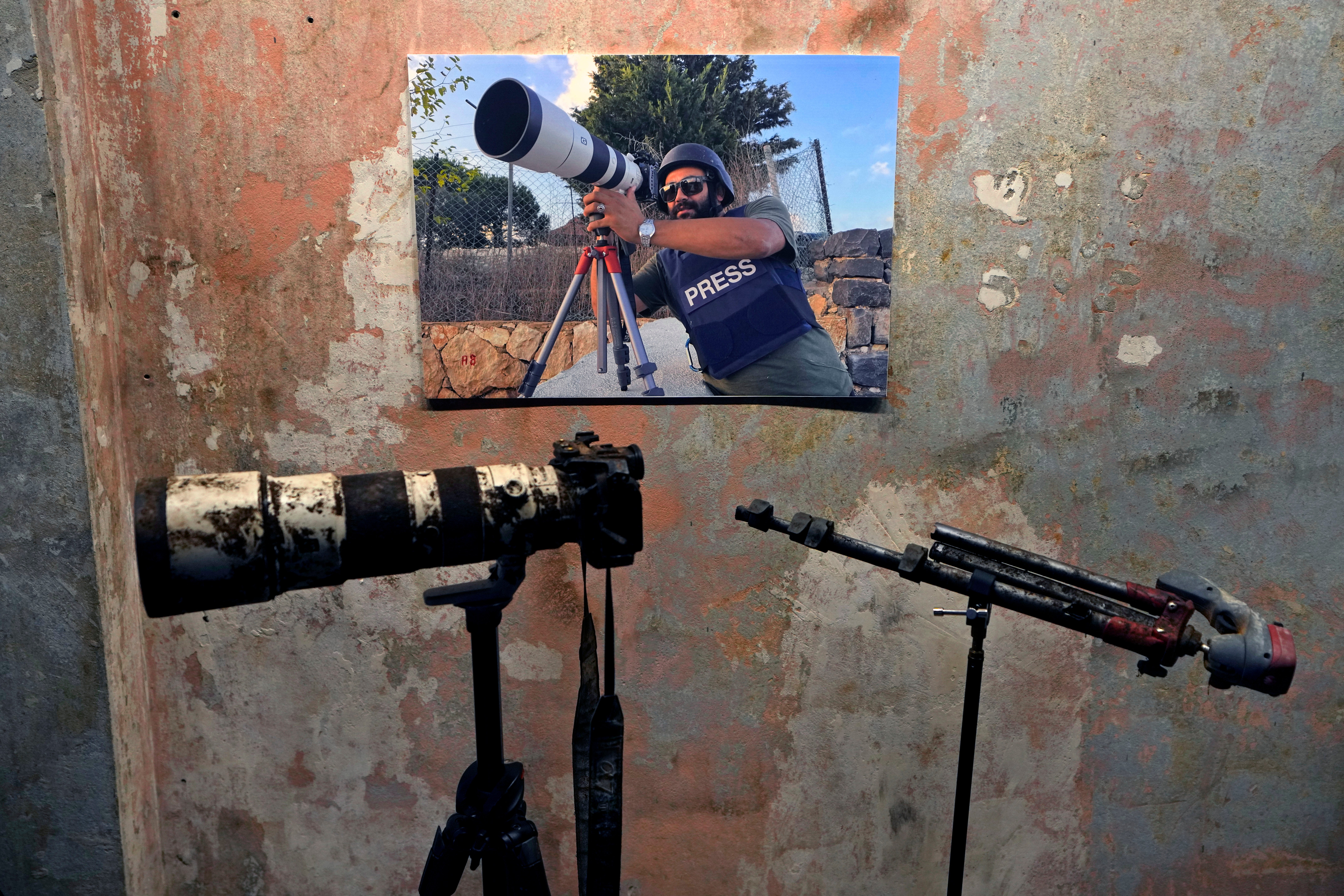 A poster of Reuters videographer Issam Abdallah