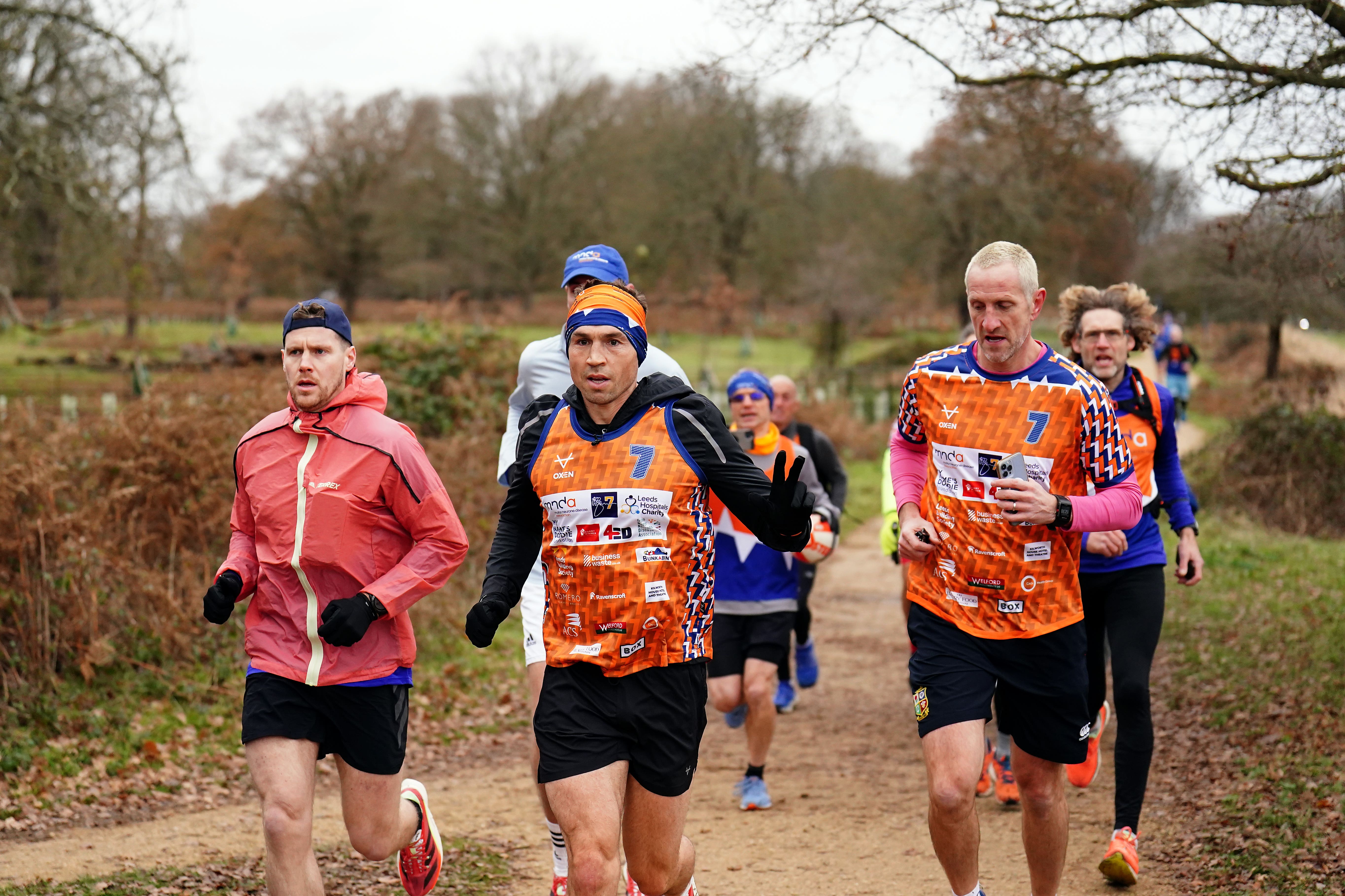 Kevin Sinfield in Richmond Park on day seven of the 7 in 7 in 7 Challenge