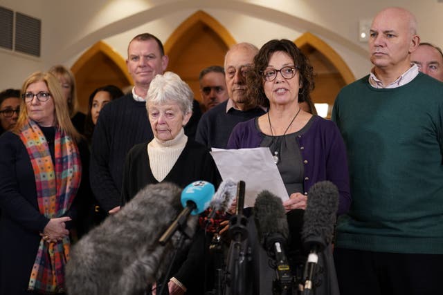 Speaking to the press after the coroner’s conclusion, Mrs Perry’s sister, Julia Walters, said the inquest had shown the ‘brutal inhumanity’ of Ofsted inspections (Andrew Matthews/PA)