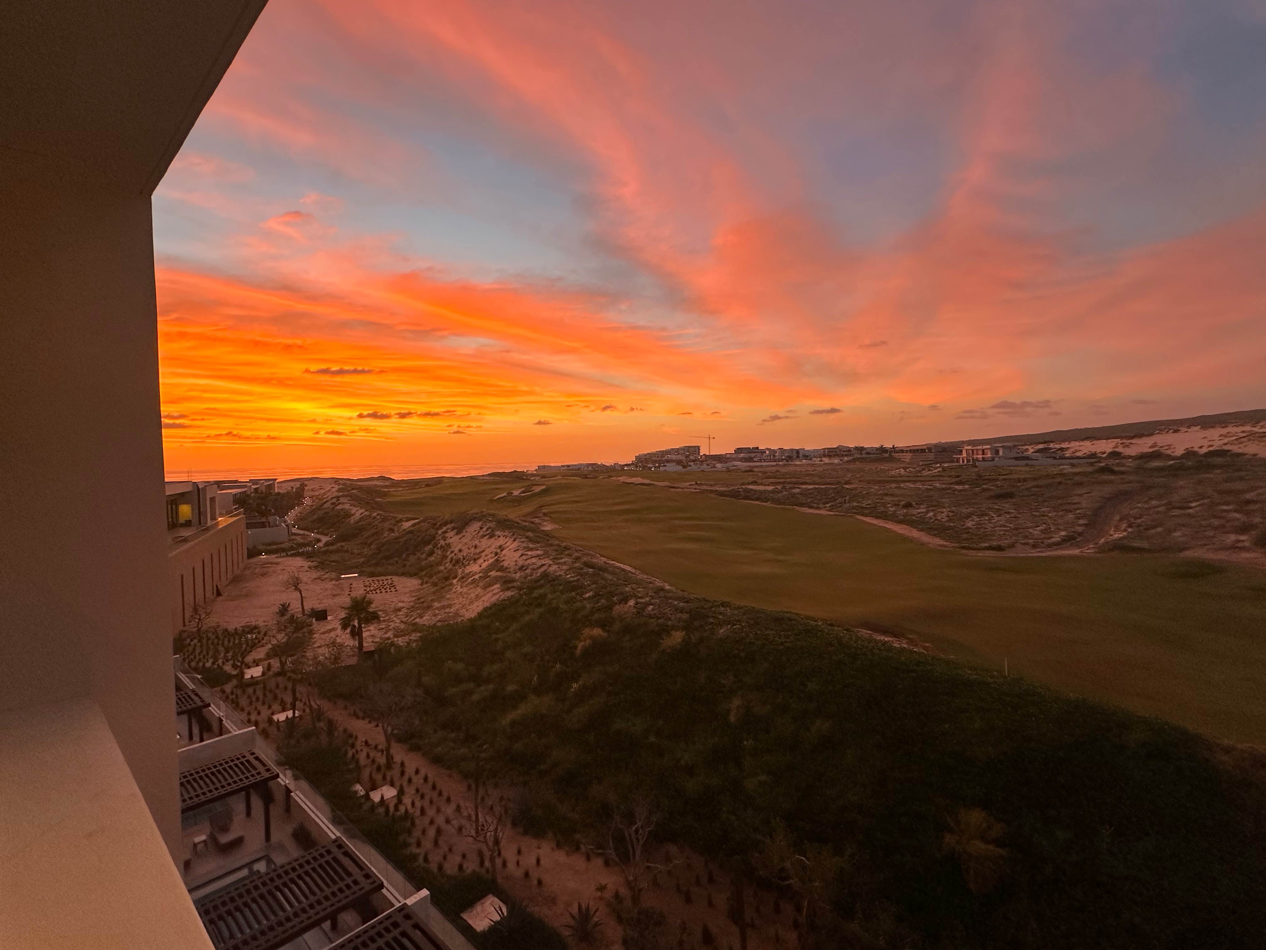 Sunset from Kogane Penthouse at Nobu Los Cabos