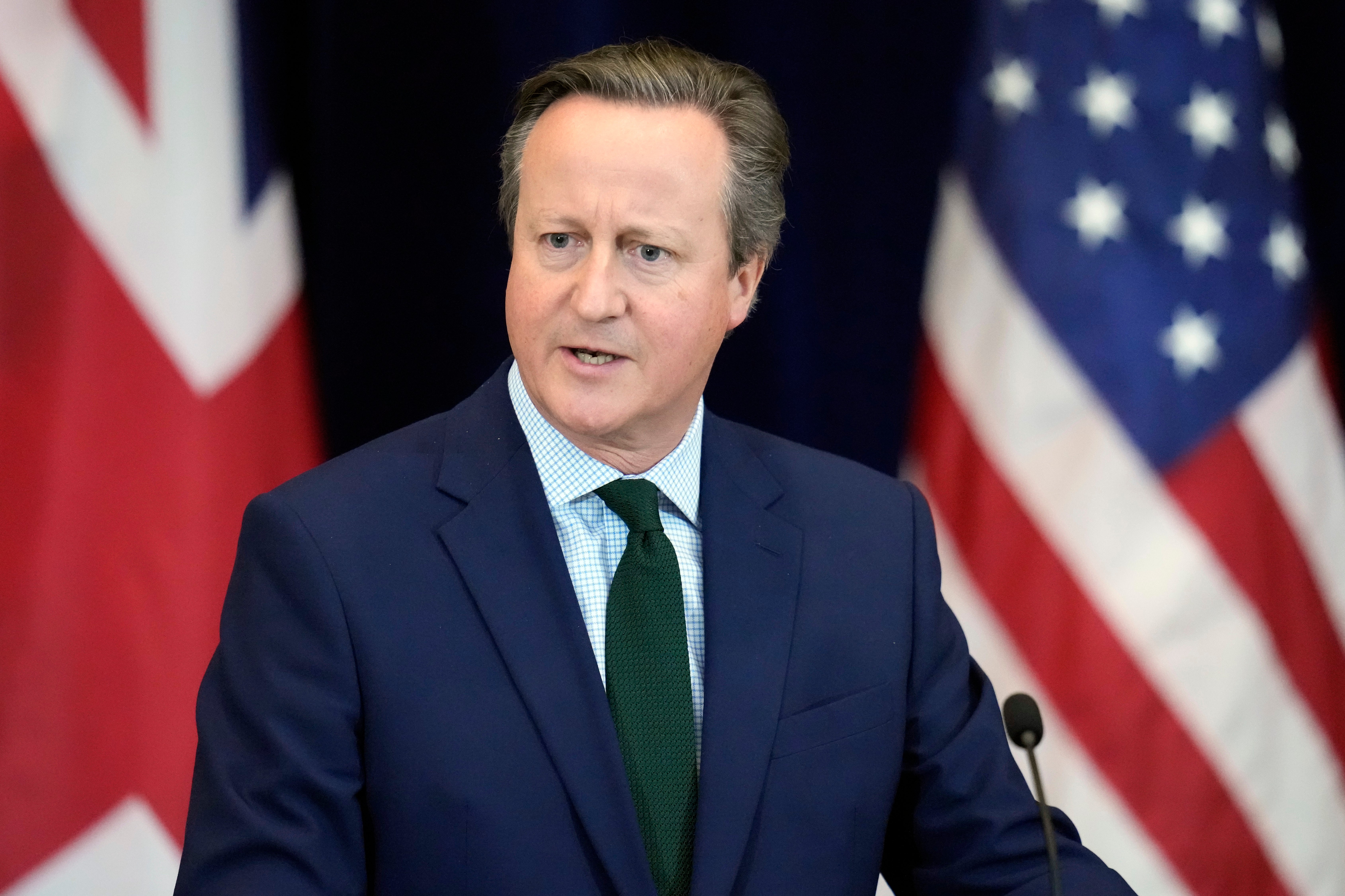 <p>David Cameron was speaking at a visit to the US State Department this week </p>