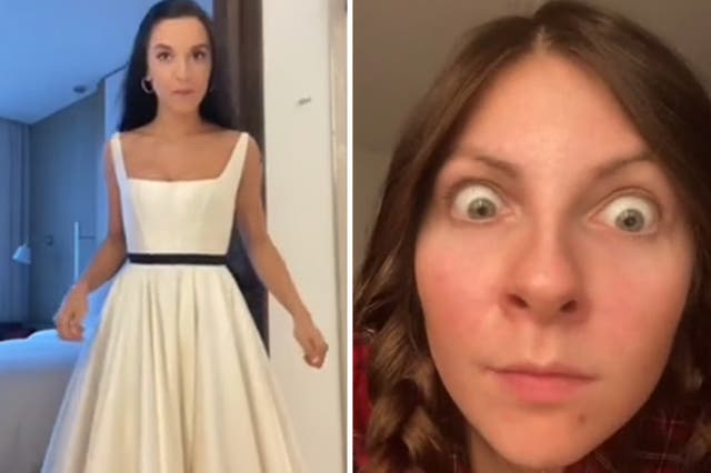 <p>TikTo users reacted to woman wearing white dress to sister’s wedding </p>