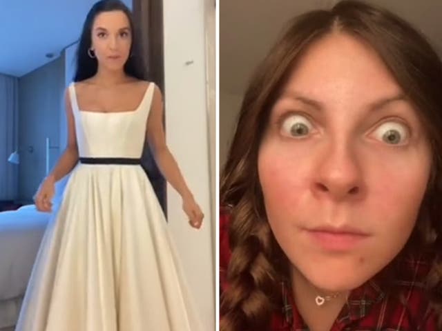 <p>TikTo users reacted to woman wearing white dress to sister’s wedding </p>