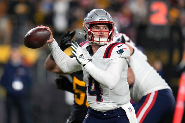 New England Patriots quarterback Bailey Zappe (Gene J Puskar/AP)