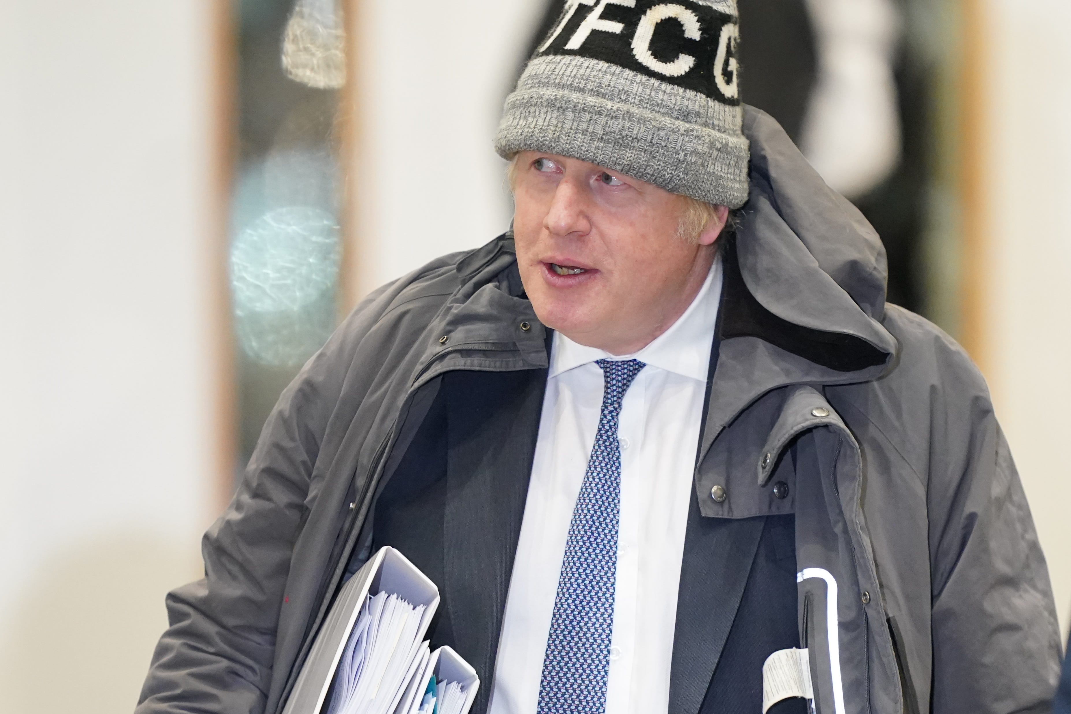 Former prime minister Boris Johnson leaves Dorland House in London after giving evidence to the UK Covid-19 Inquiry