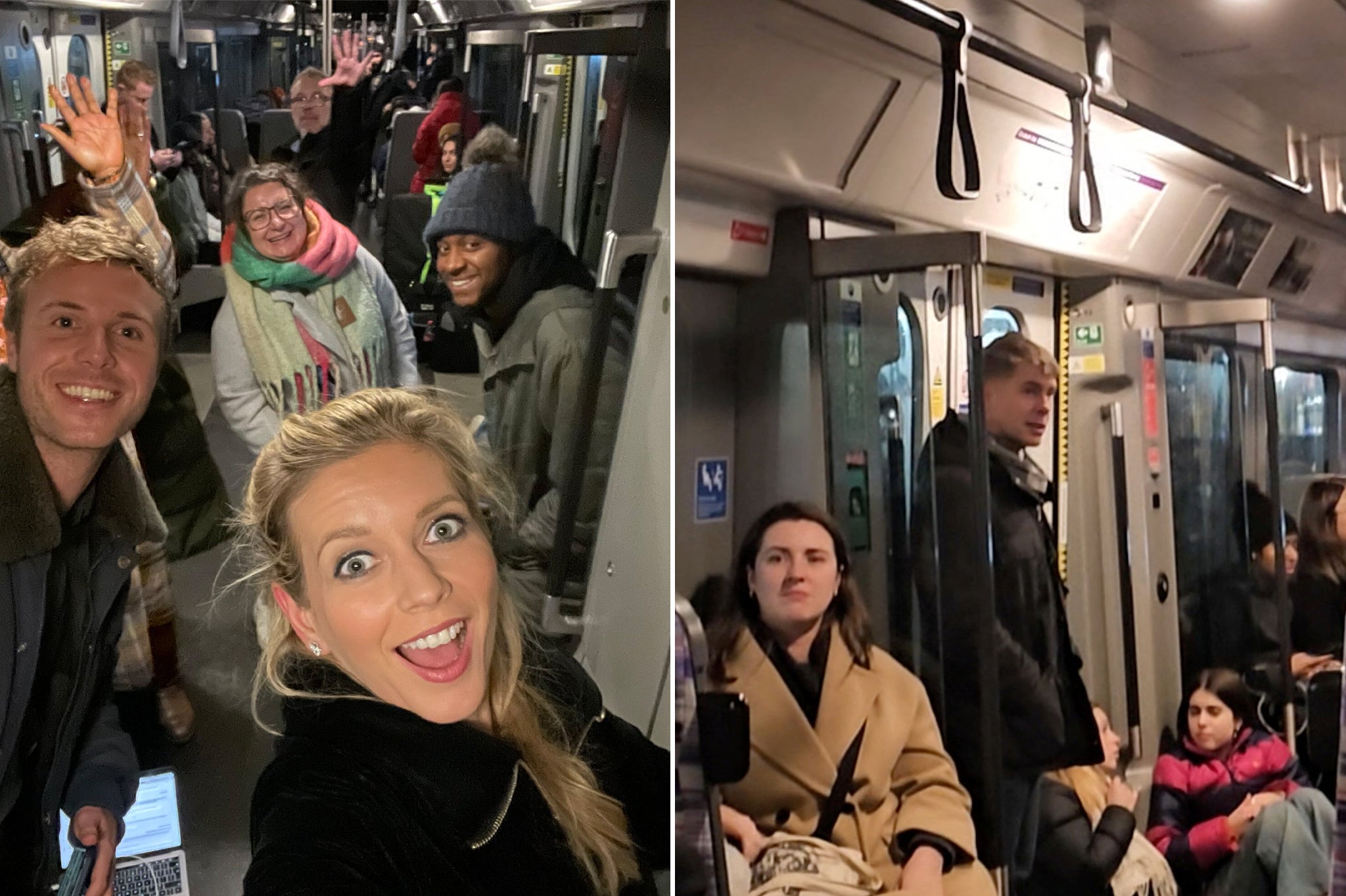 The presence of James Blunt and Rachel Riley on board an Elizabeth line train that was stuck in the cold and dark wasn’t enough to lift passengers’ spirits