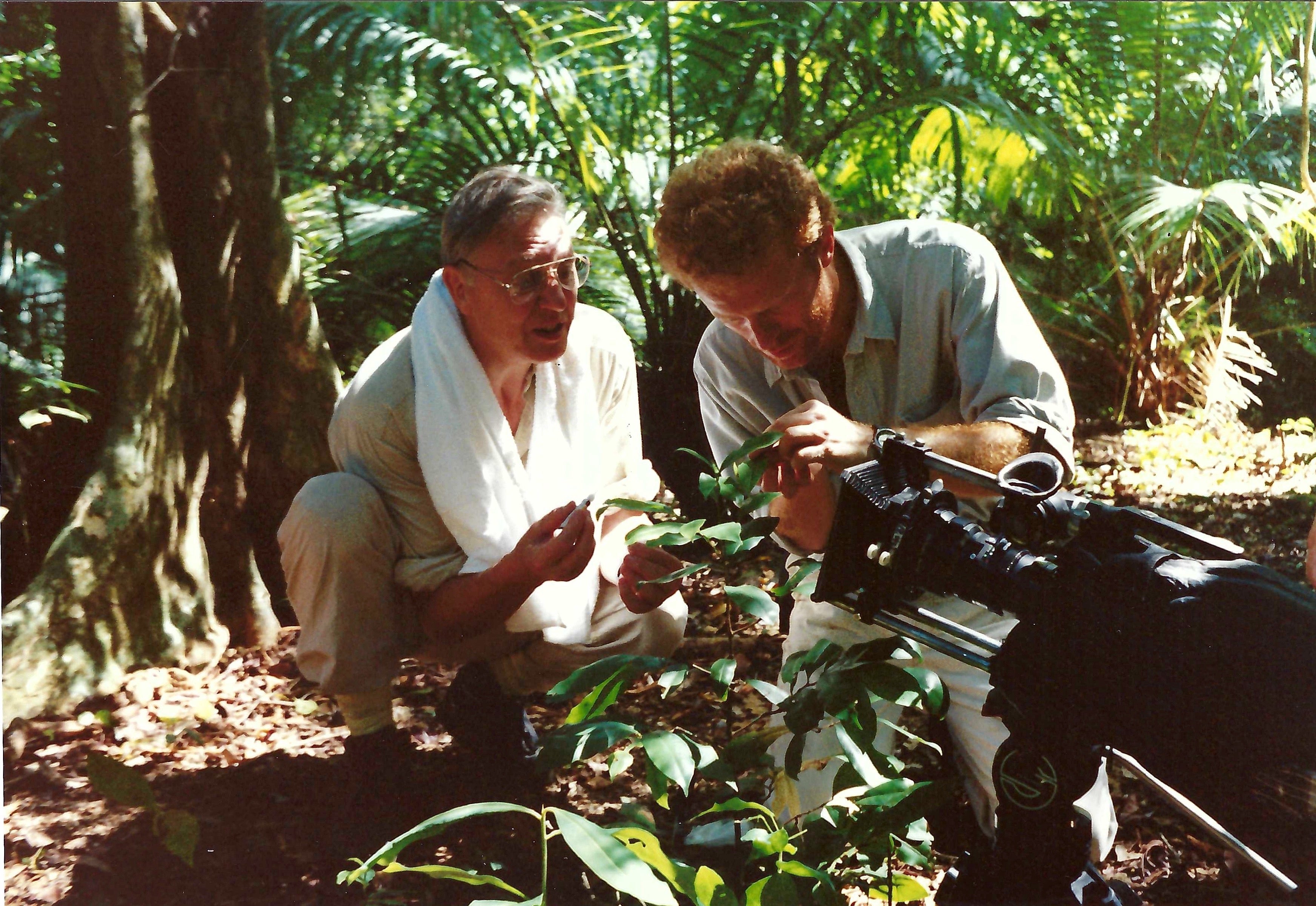 Attenborough and Gunton inspecting wildlife decades ago