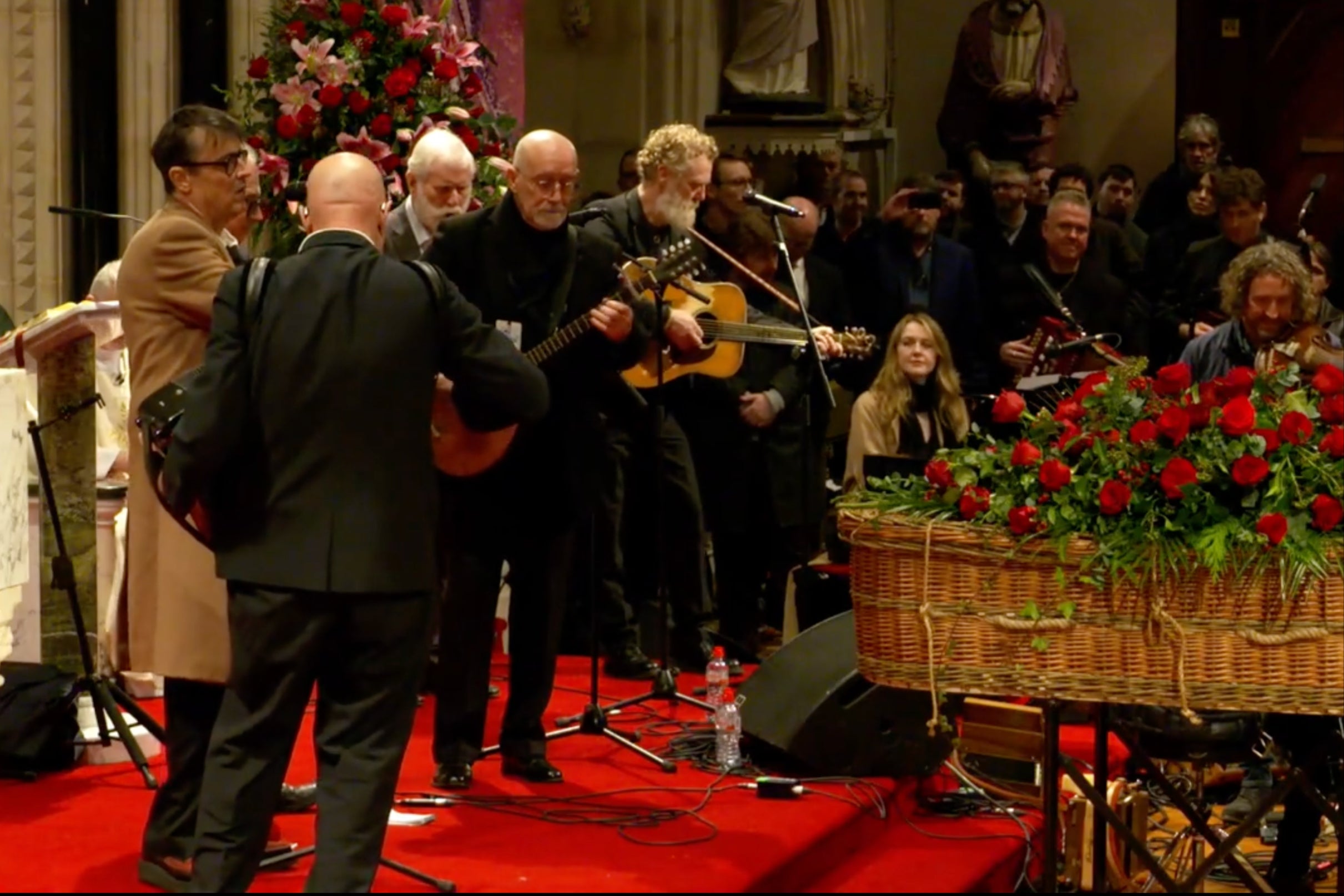 Mourners turned out to celebrate the Pogues singer’s life