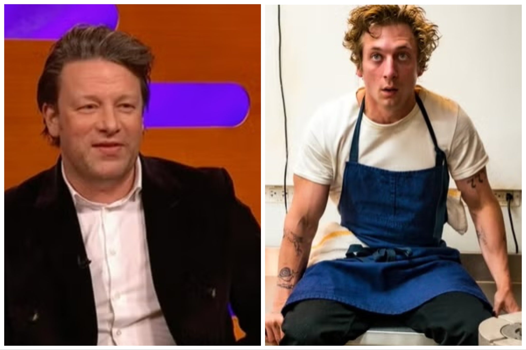 Jamie Oliver (left) and Jeremy Allen White in ‘The Bear'