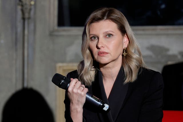 <p>Ukraine’s first lady Olena Zelenska attends the inauguration of the Ukrainian Institute in Paris on 9 November 2023</p>
